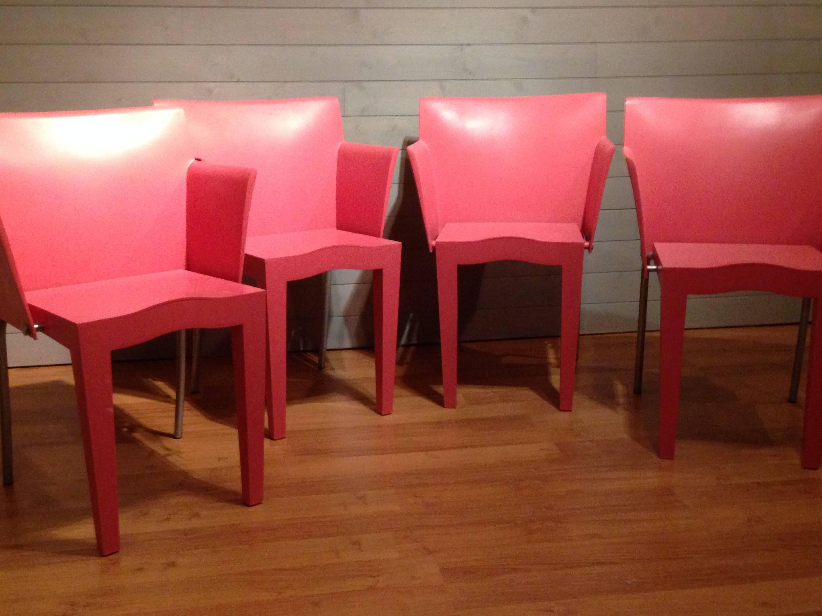 Tempered Set of 2 Armchairs by Philippe Starck Model Super Glob for Kartell