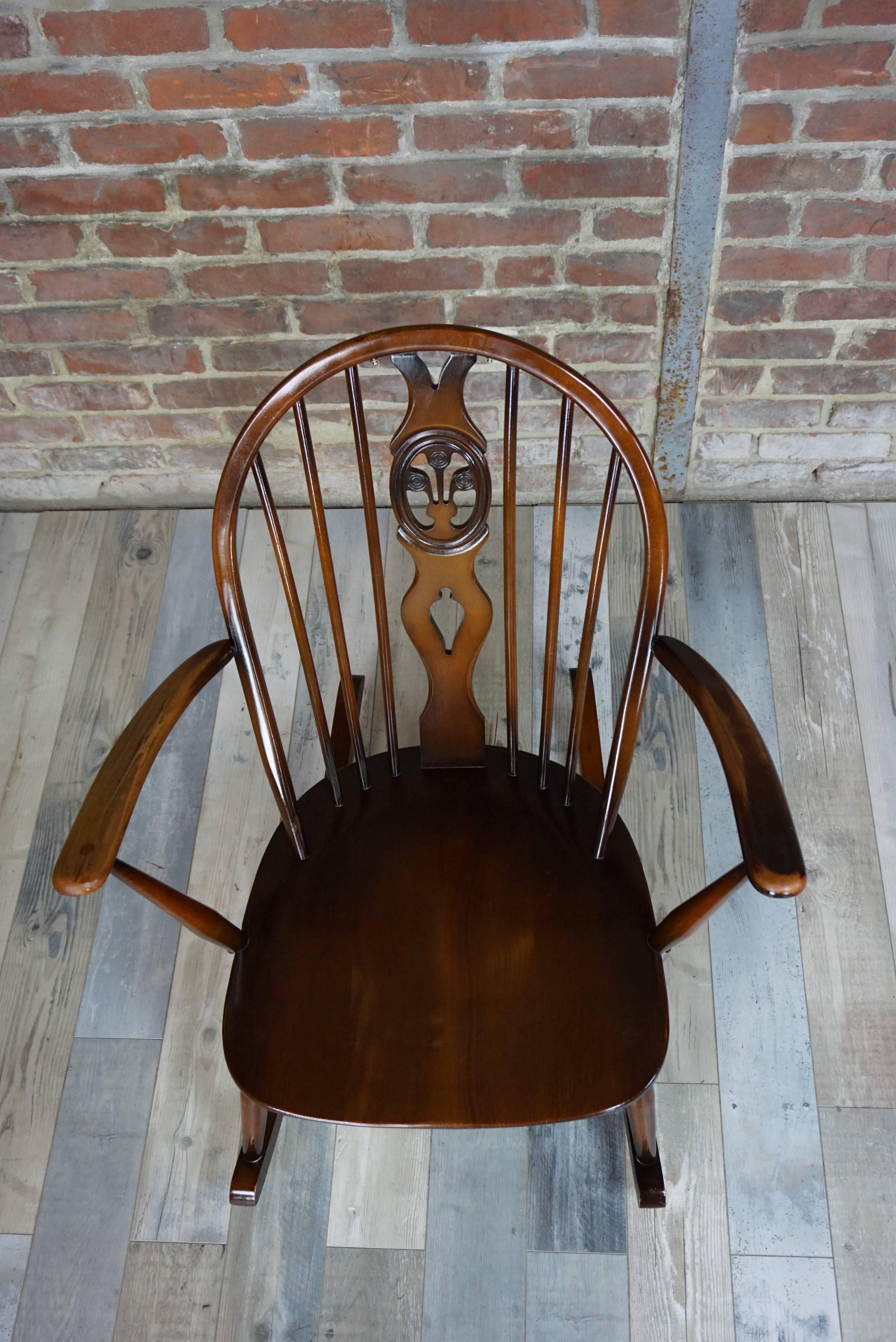 20th Century Rocking Chair 1950s Ercol with Cushions