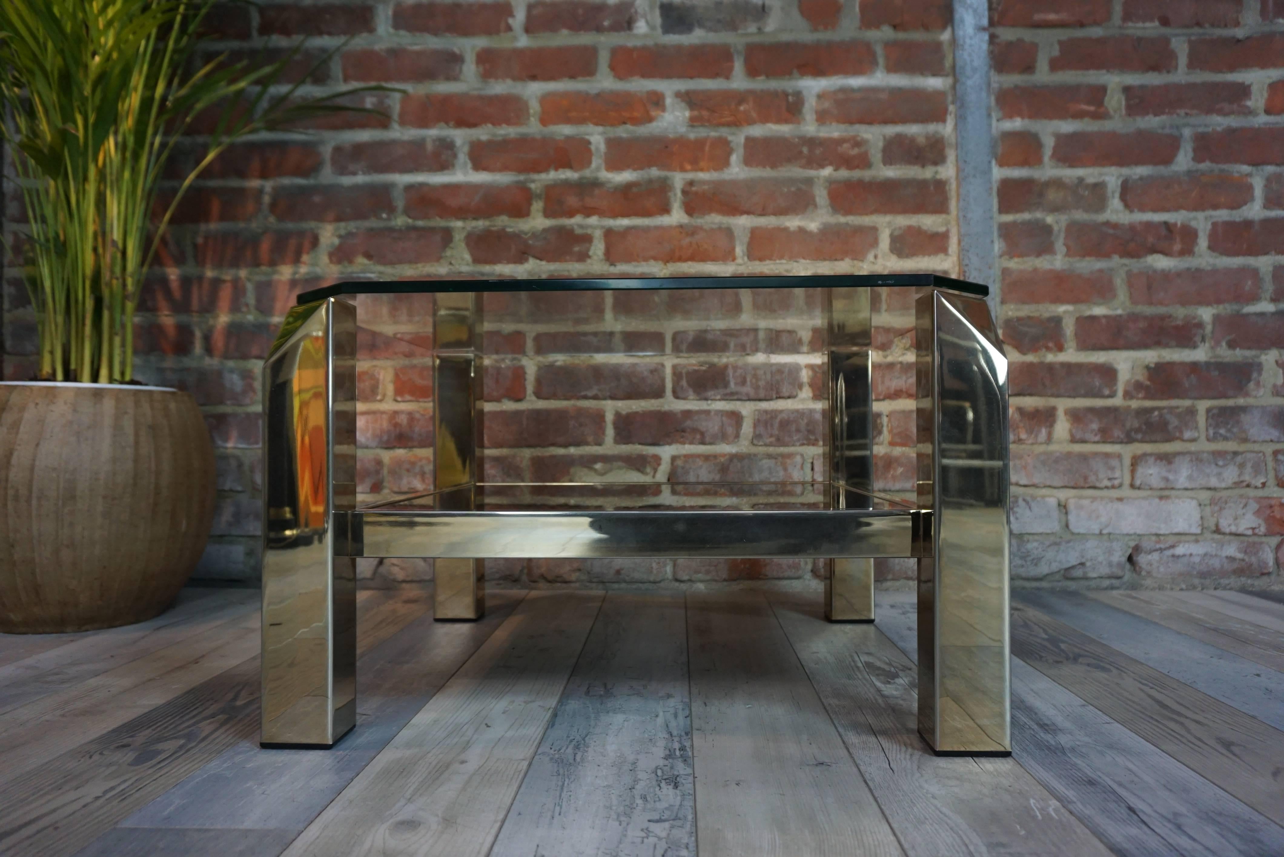 Belgian Vintage Golden Coffee Table with Fine Gold
