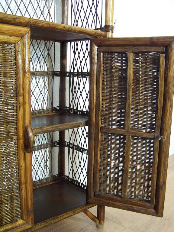 Rattan and Wicker Bookcase at 1stDibs
