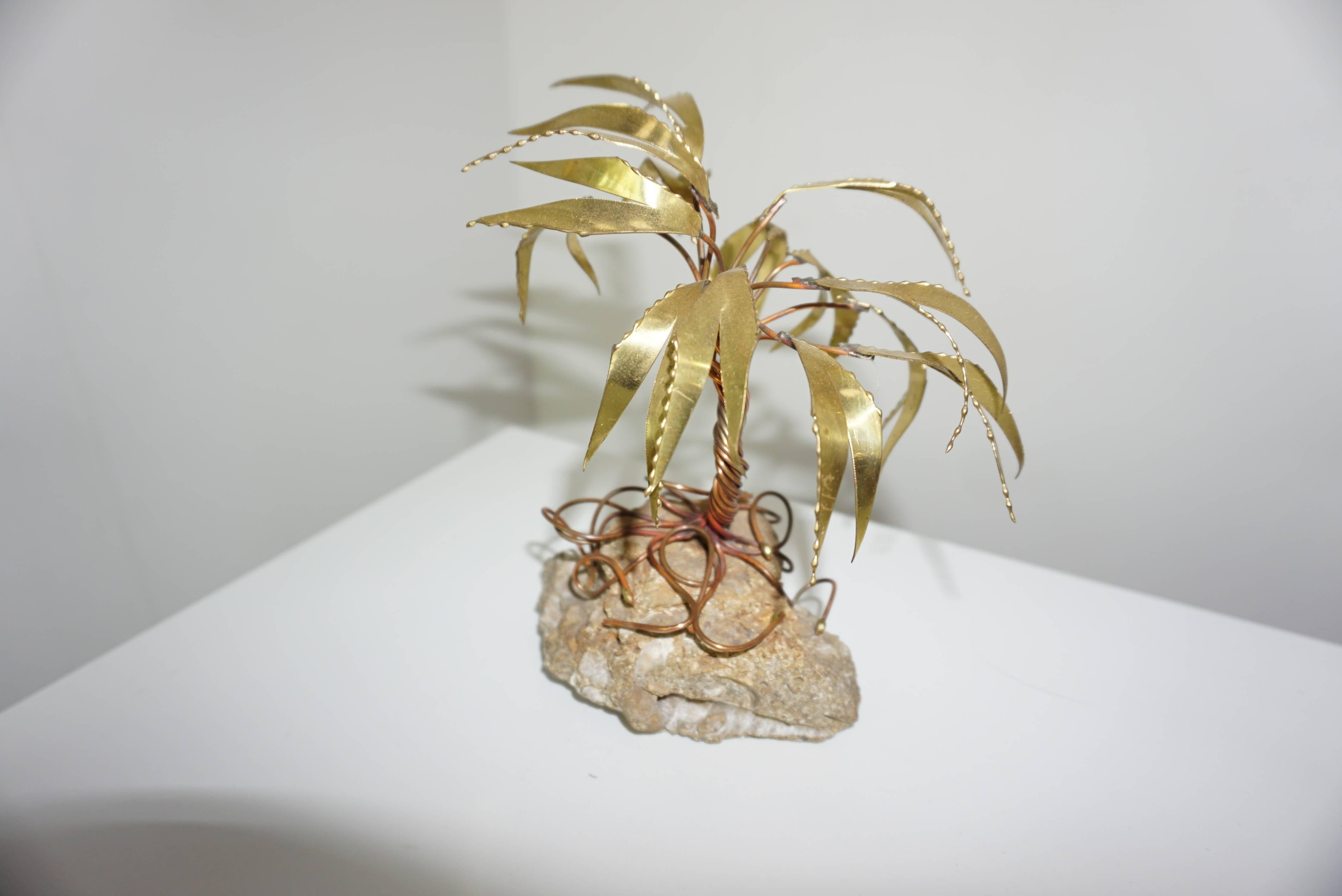 Brass Palm Trees Forest / Vintage Sculptures by Daniel Dhaeseleer For Sale