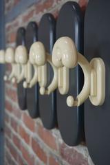 Vintage Space Age Grey Coat Rack with Beige Hooks