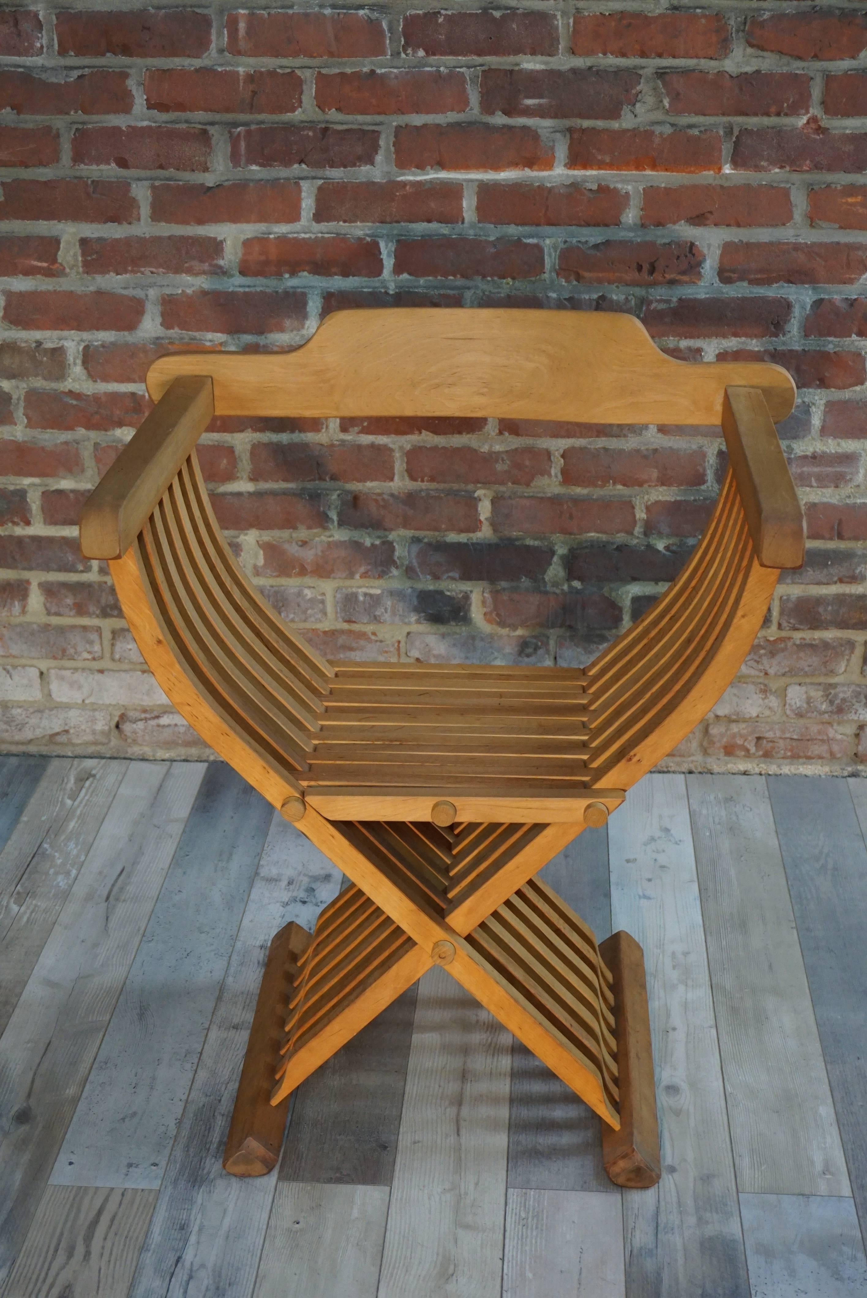 Solid Wood Folding Curule Armchair Called Savonarole 5