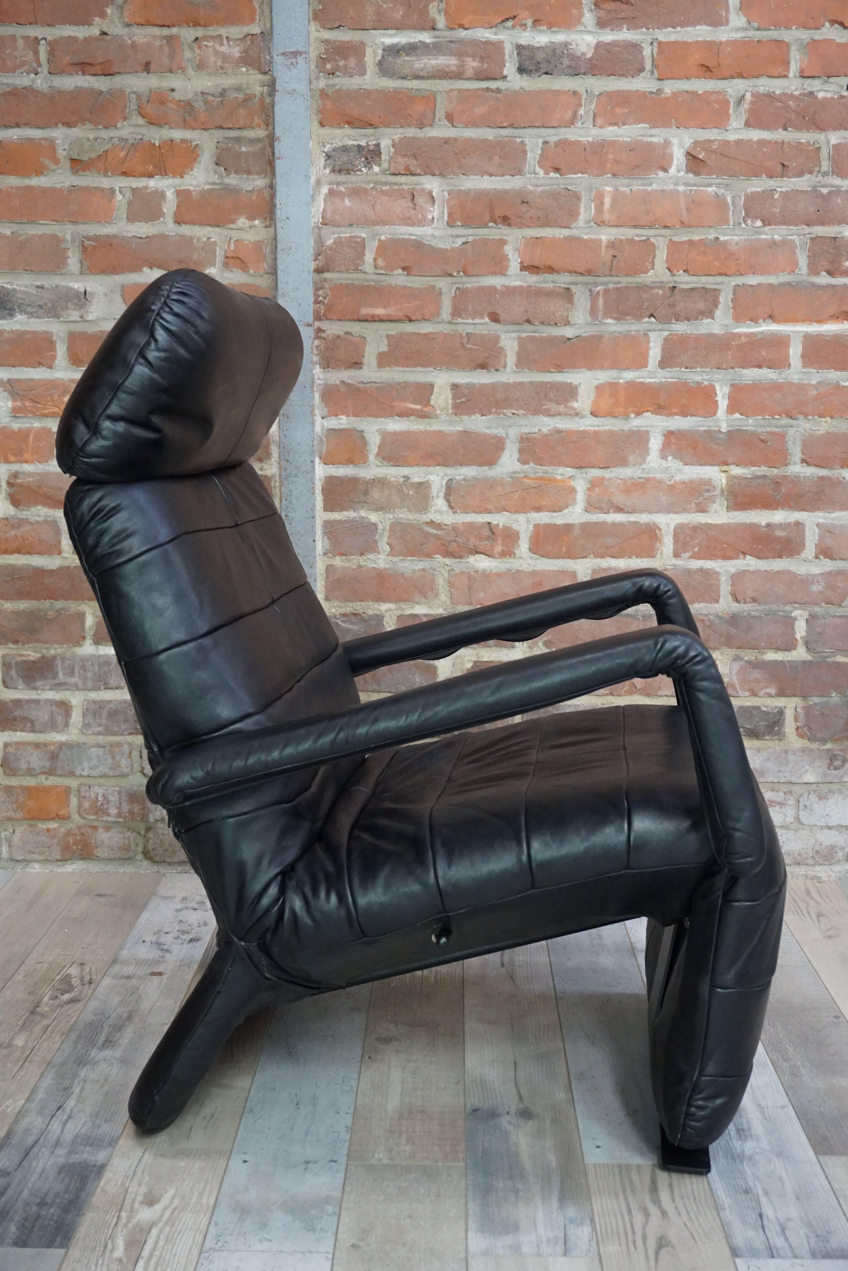 20th Century Leather Relax Armchair 'Chaise Longue'