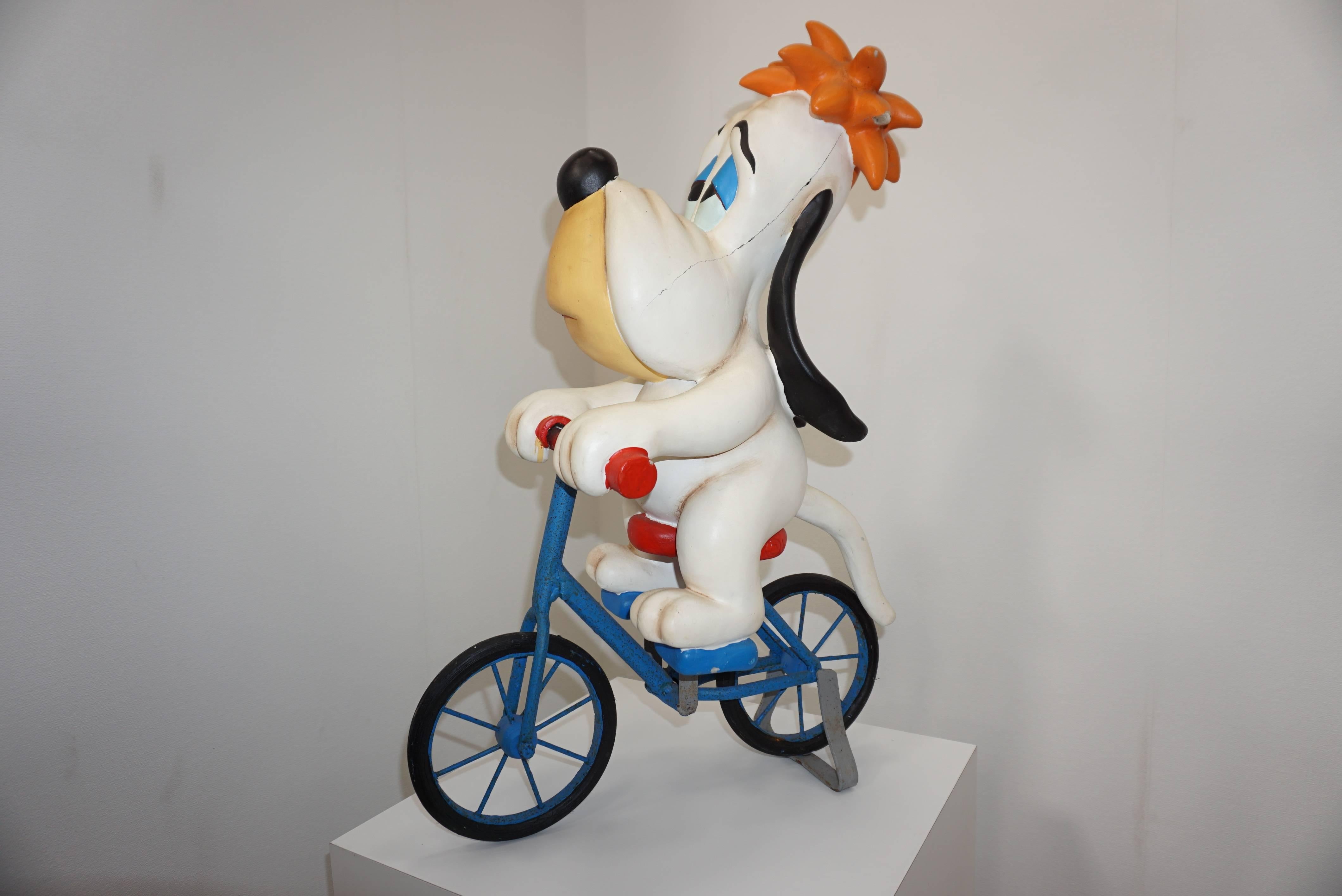 Late 20th Century Droopy on a Bike, Large Old Model