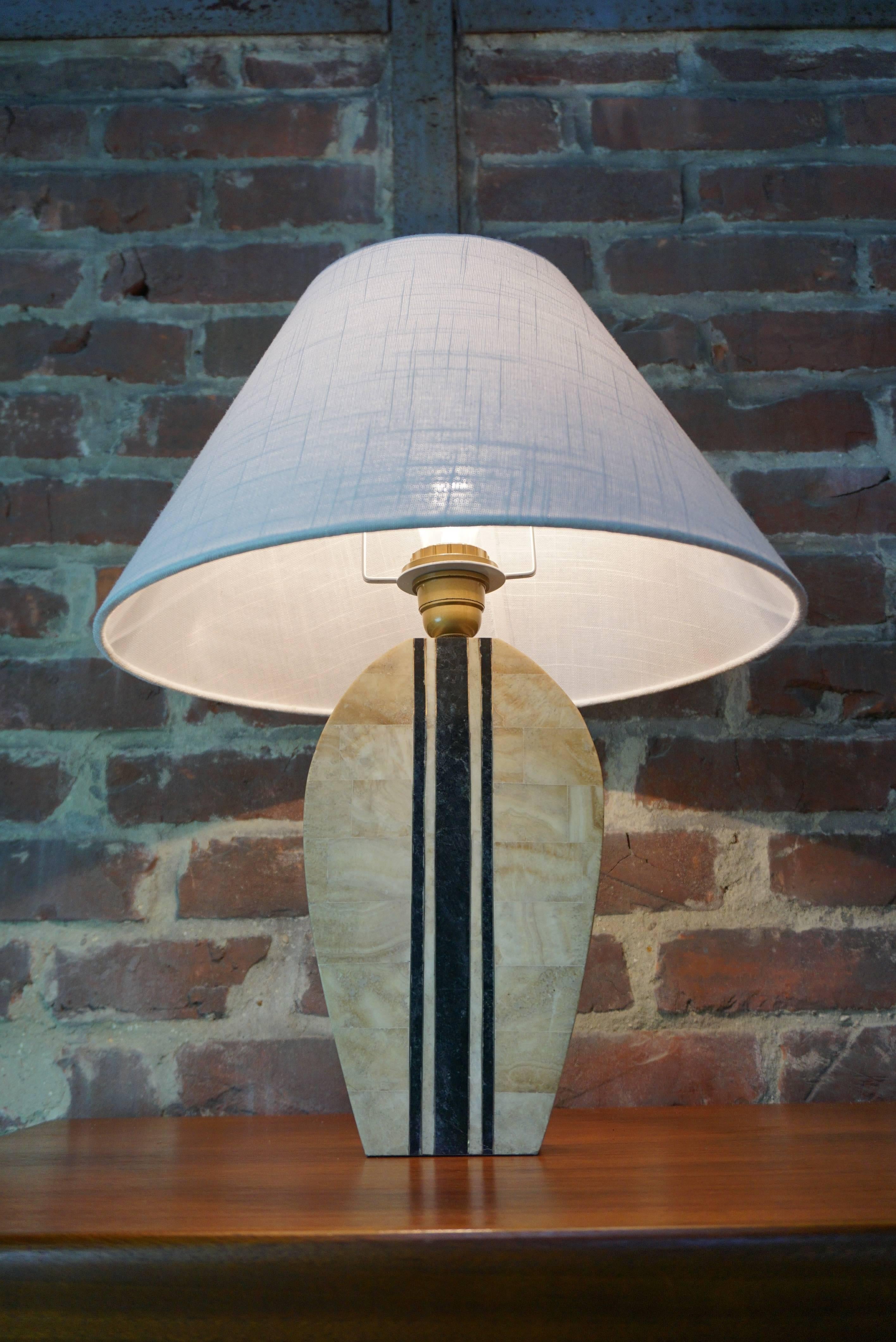 Table Lamp in Stone Marquetry 2