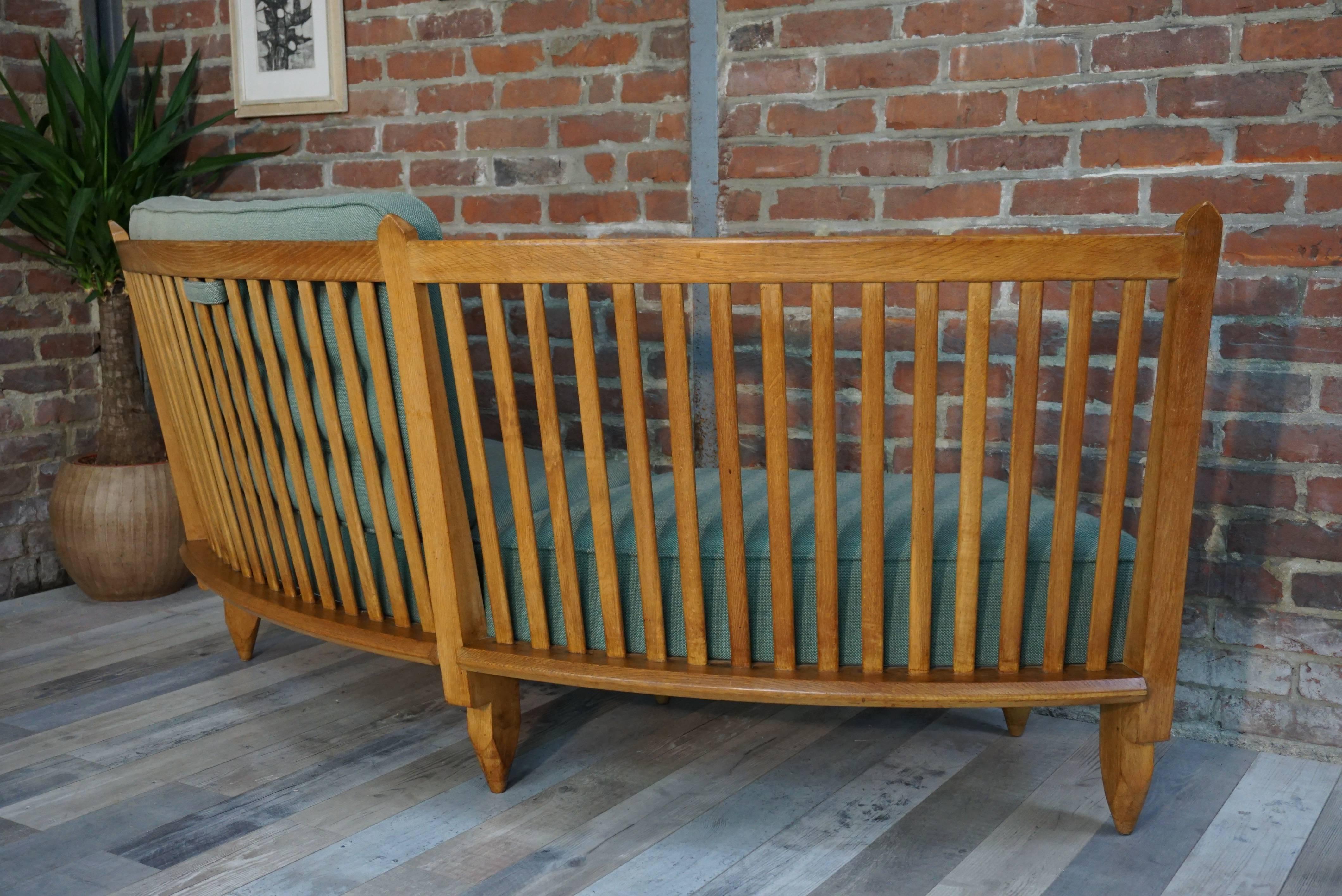 Rounded Basket Sofa French Design of the 1950s by Guillerme and Chambron In Excellent Condition In Tourcoing, FR