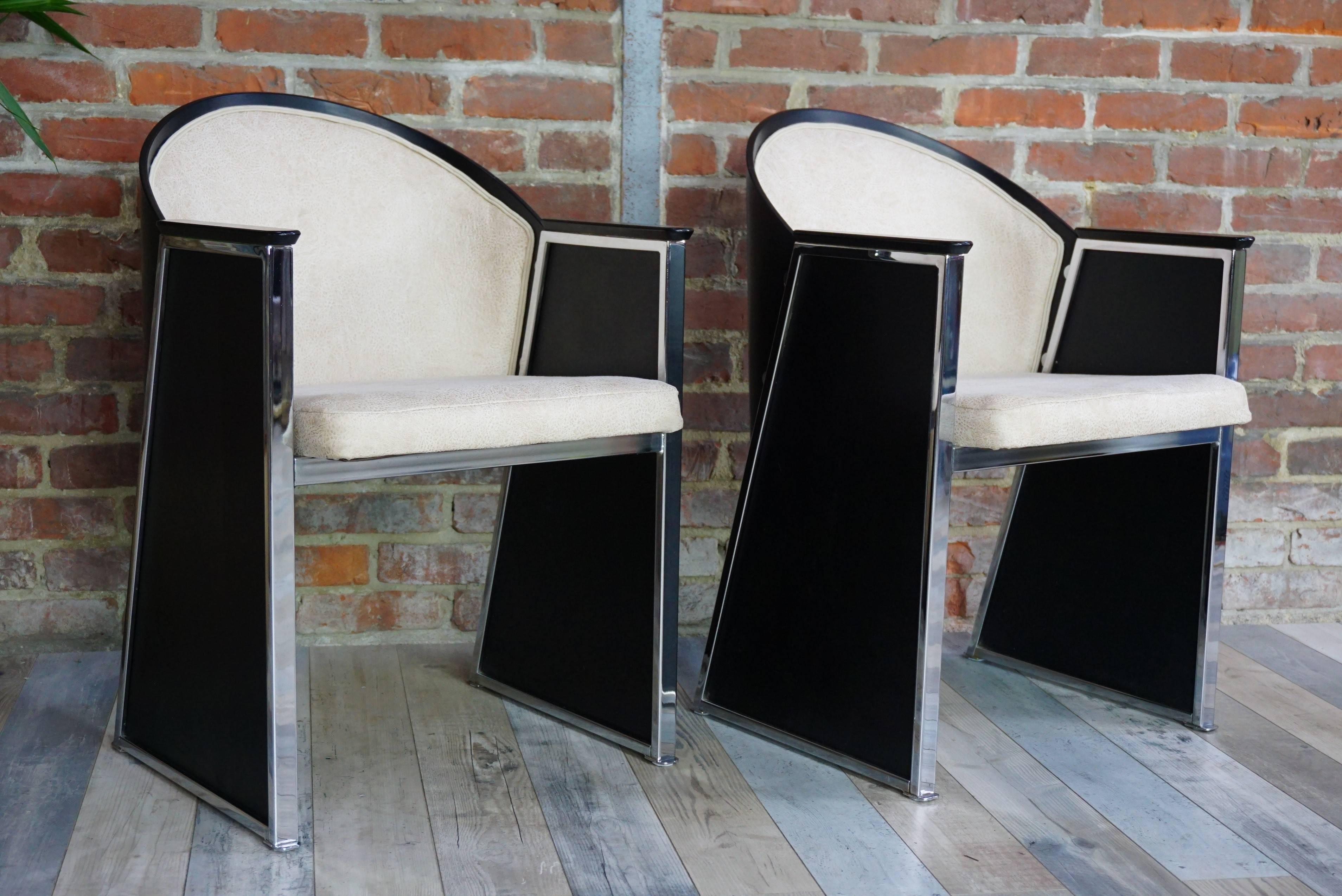 Fabric Pair of Design Armchair 