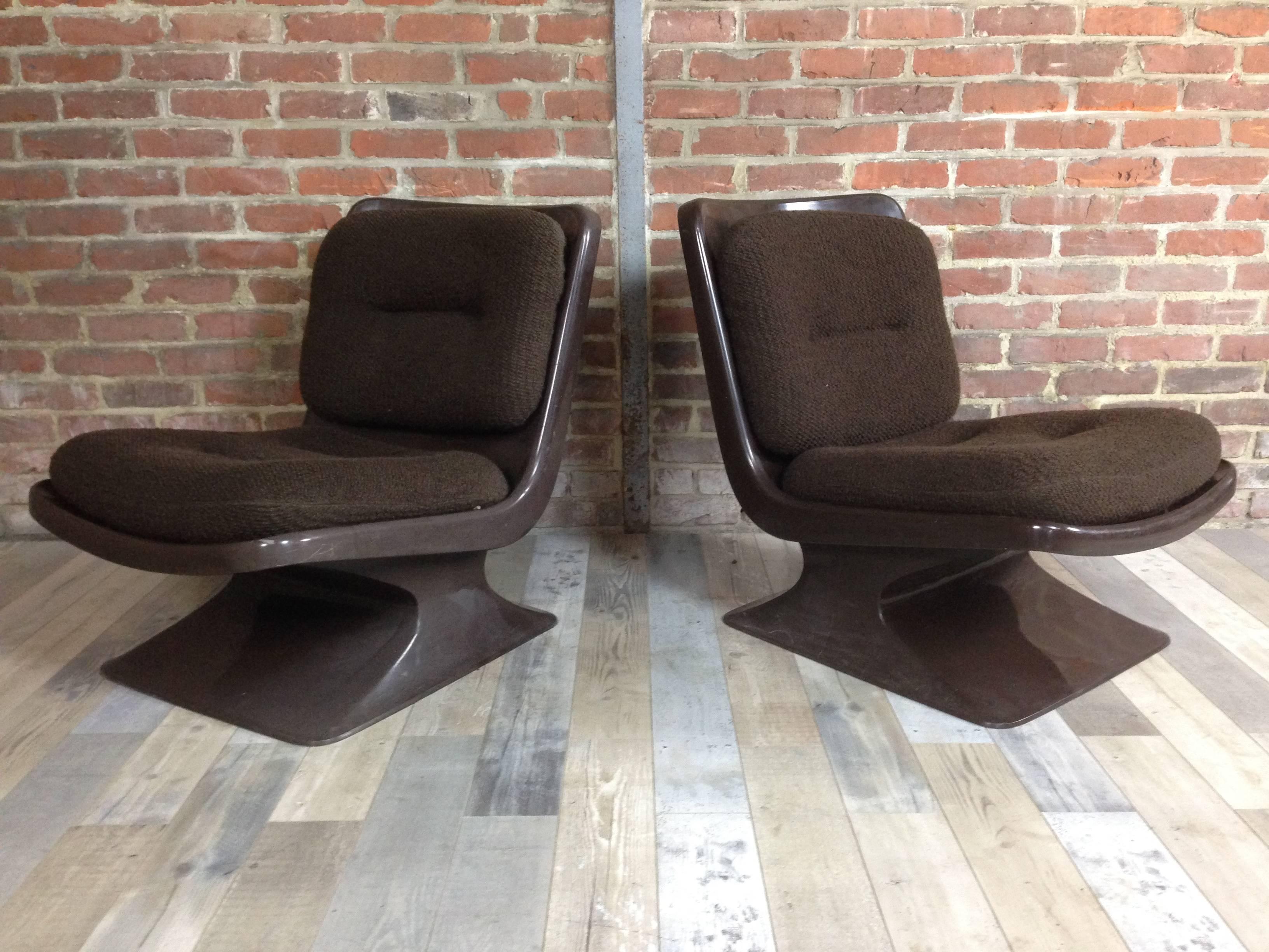 Space Age French Design Pair of Lounge Chair by Albert Jacob for Grosfillex 2