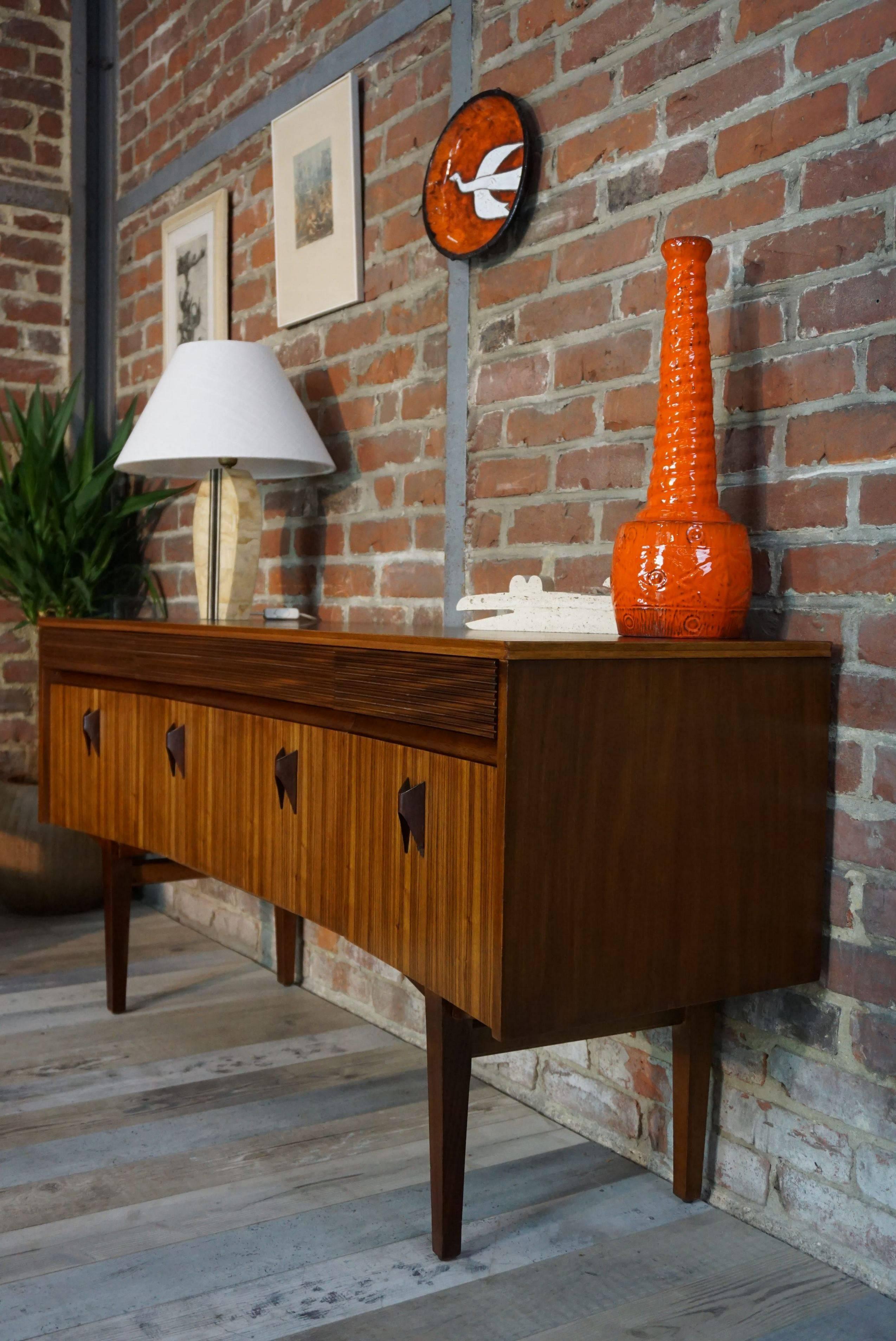 Curved Chest of Drawers Design 1960s in Rosewood and Zebrano Wood 5