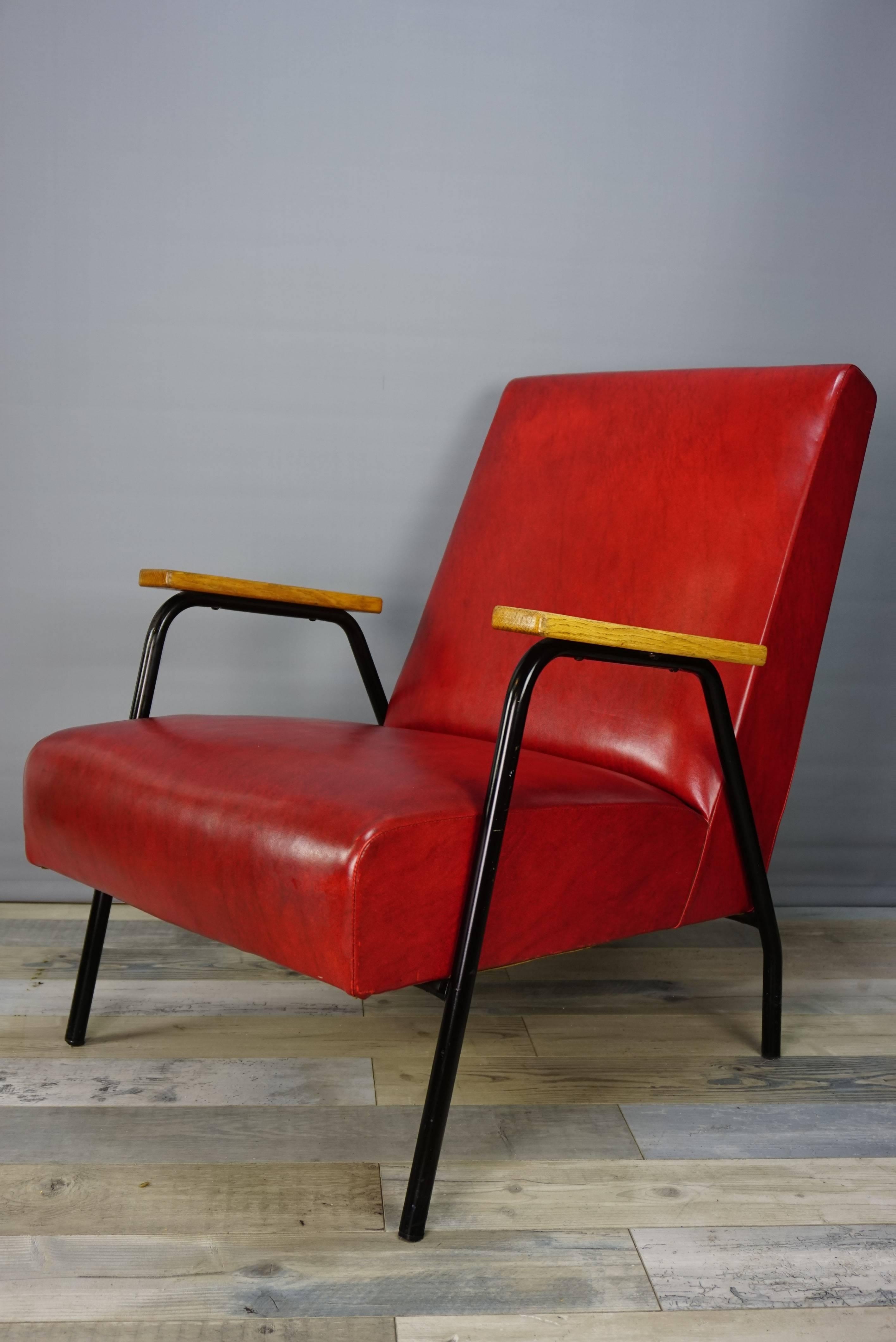 Mid-20th Century Pierre Guariche French Design of the 1950s Armchair 