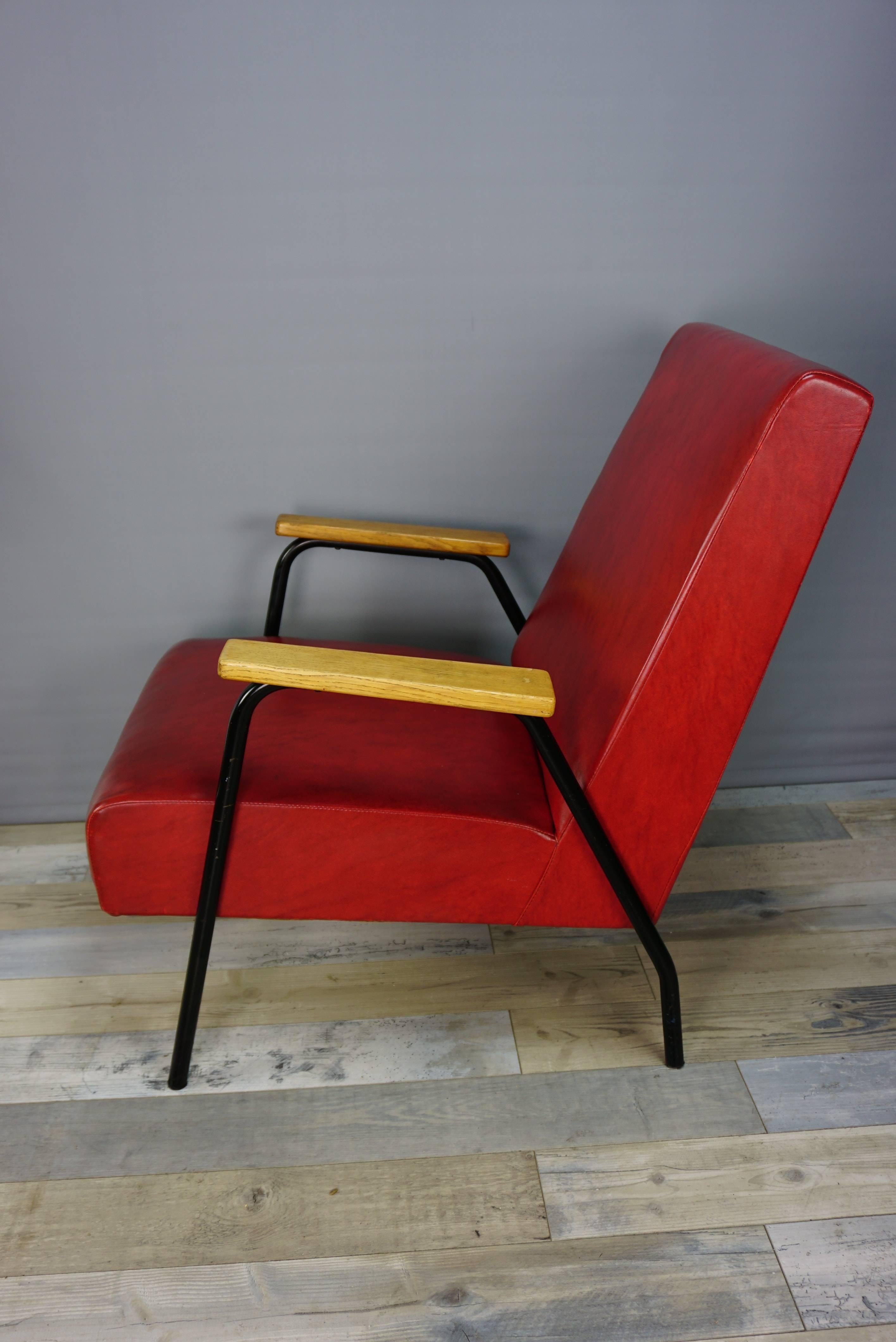 Wood Pierre Guariche French Design of the 1950s Armchair 