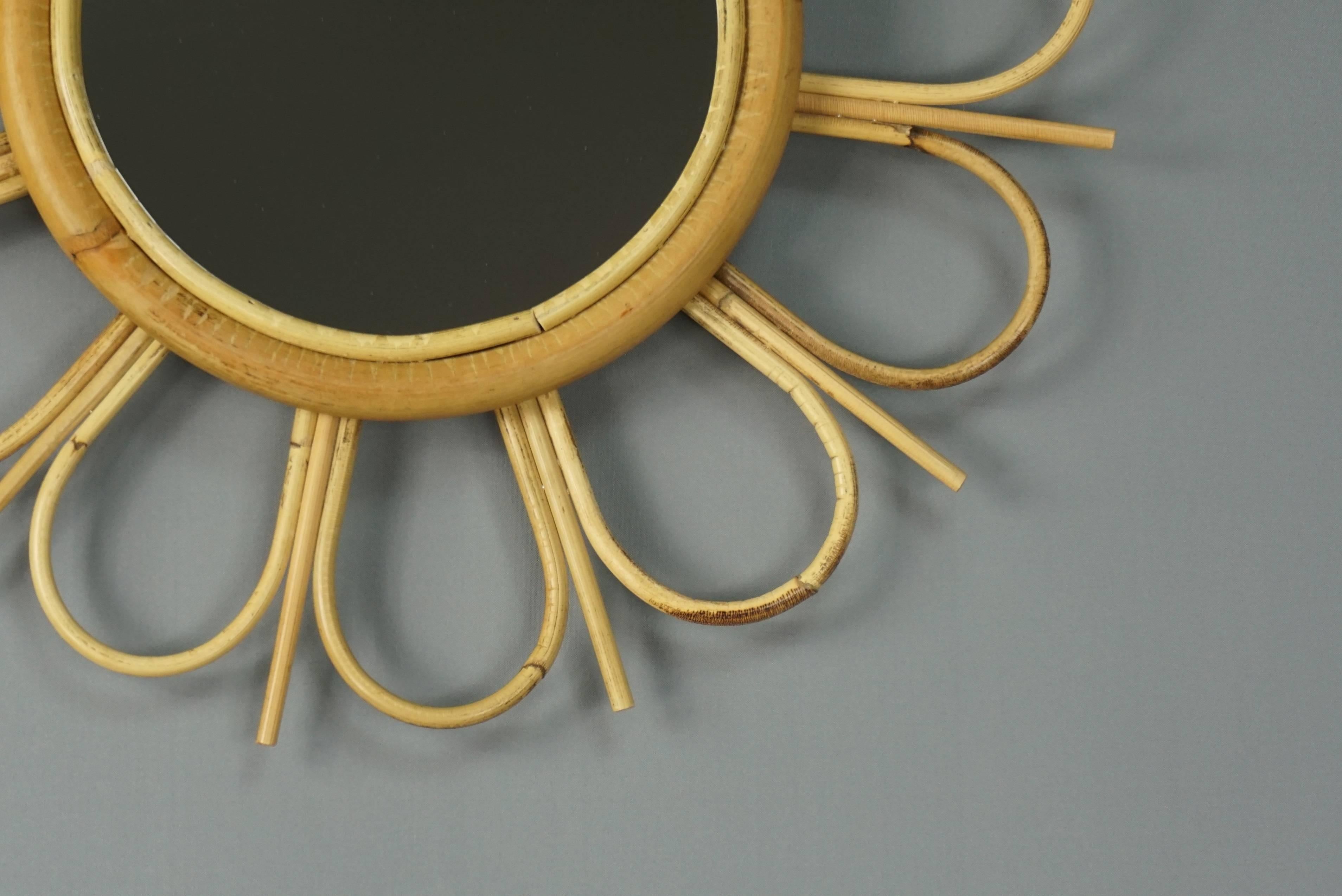 Hand-Crafted Rattan Mirror 