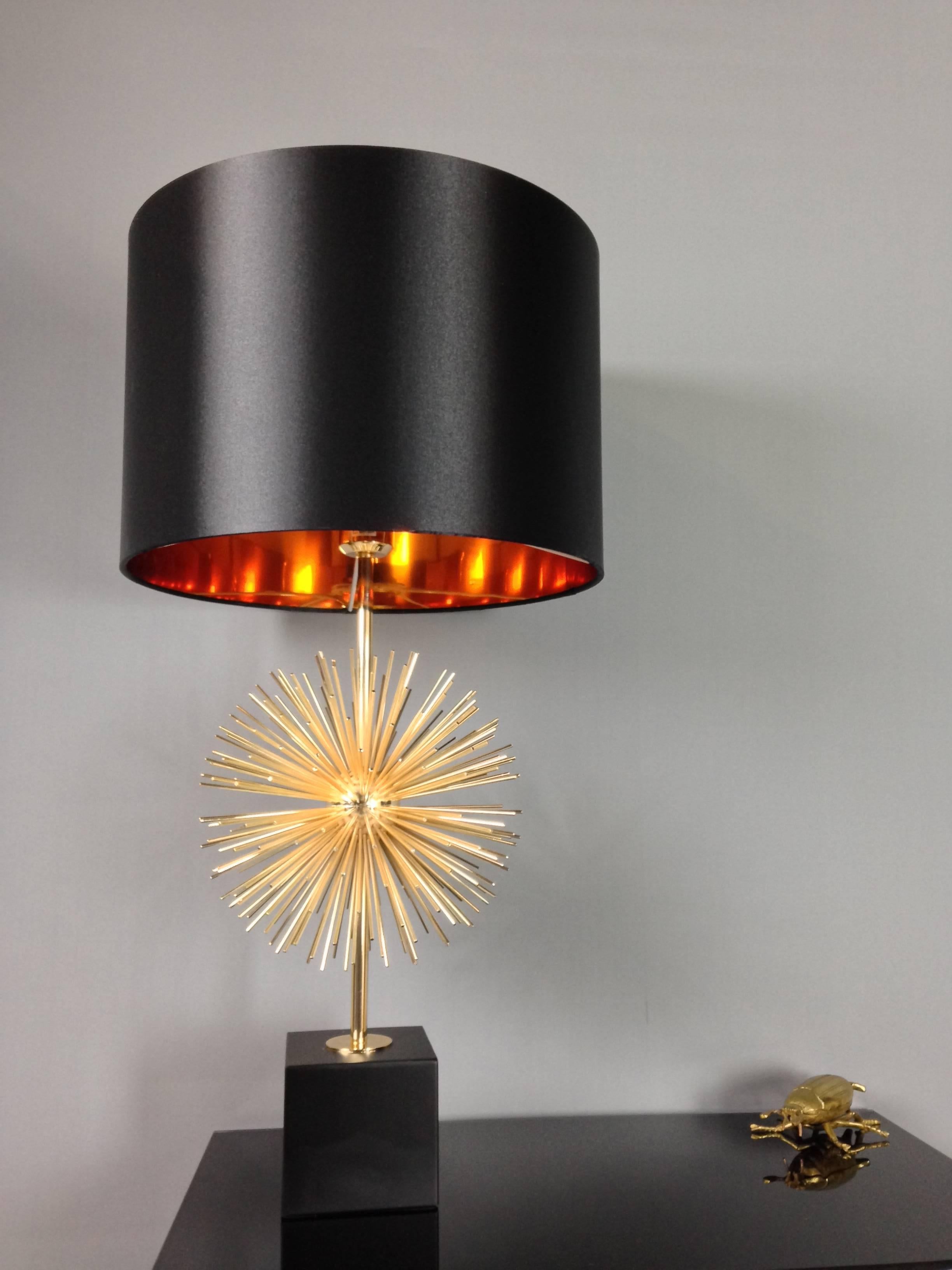 European Sputnik Brass Table Lamp 