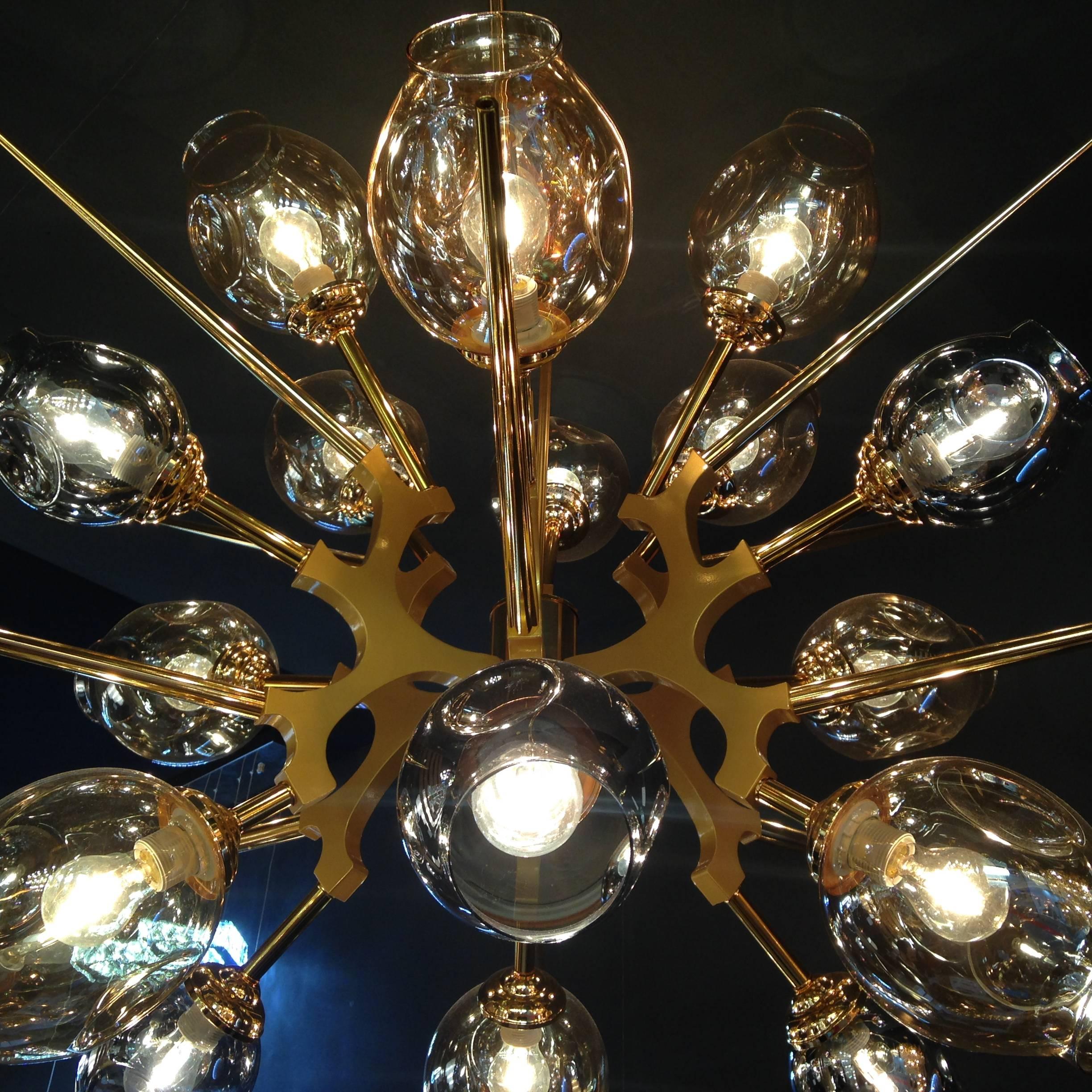 Contemporary Masterful metal chandelier For Sale