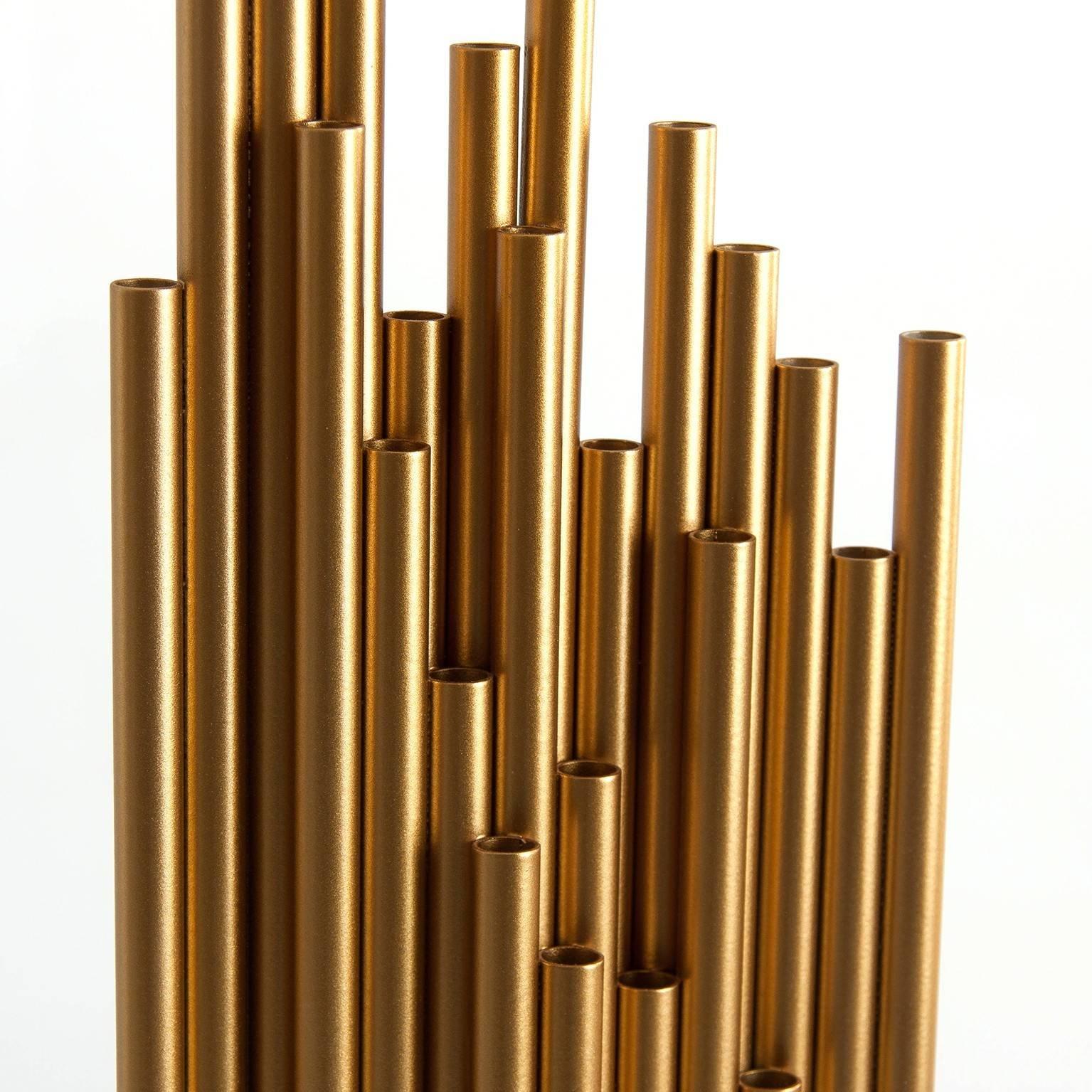 Gilded Cylinder Floor Lamp in Gold Finish, including
black shade.