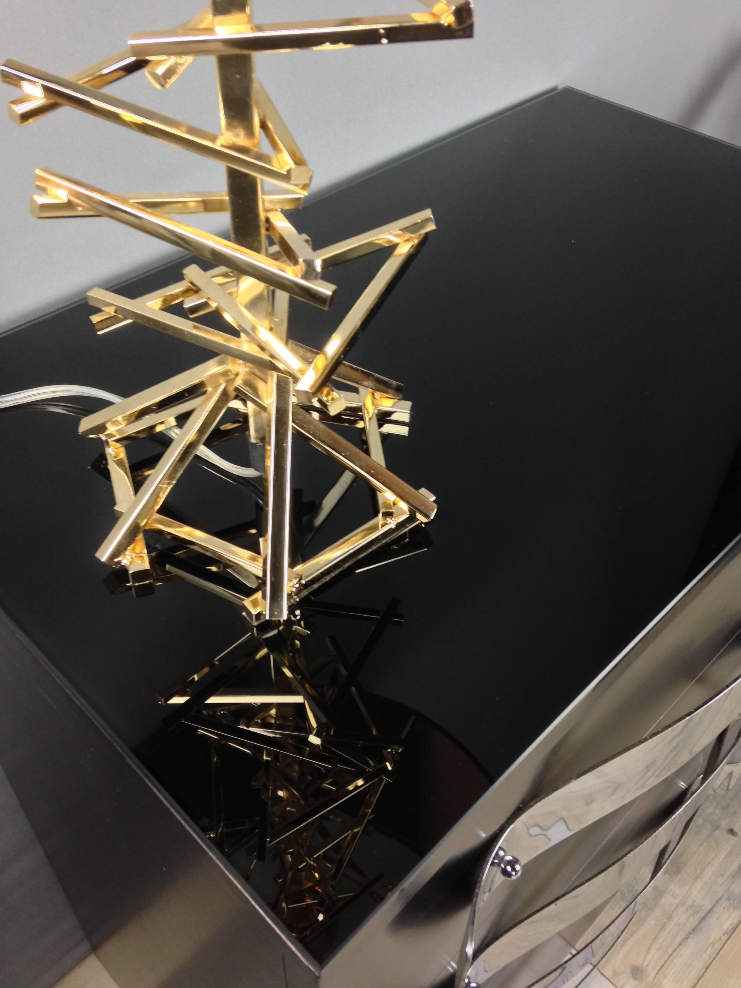 Gold Metal Table Lamp In New Condition In Tourcoing, FR