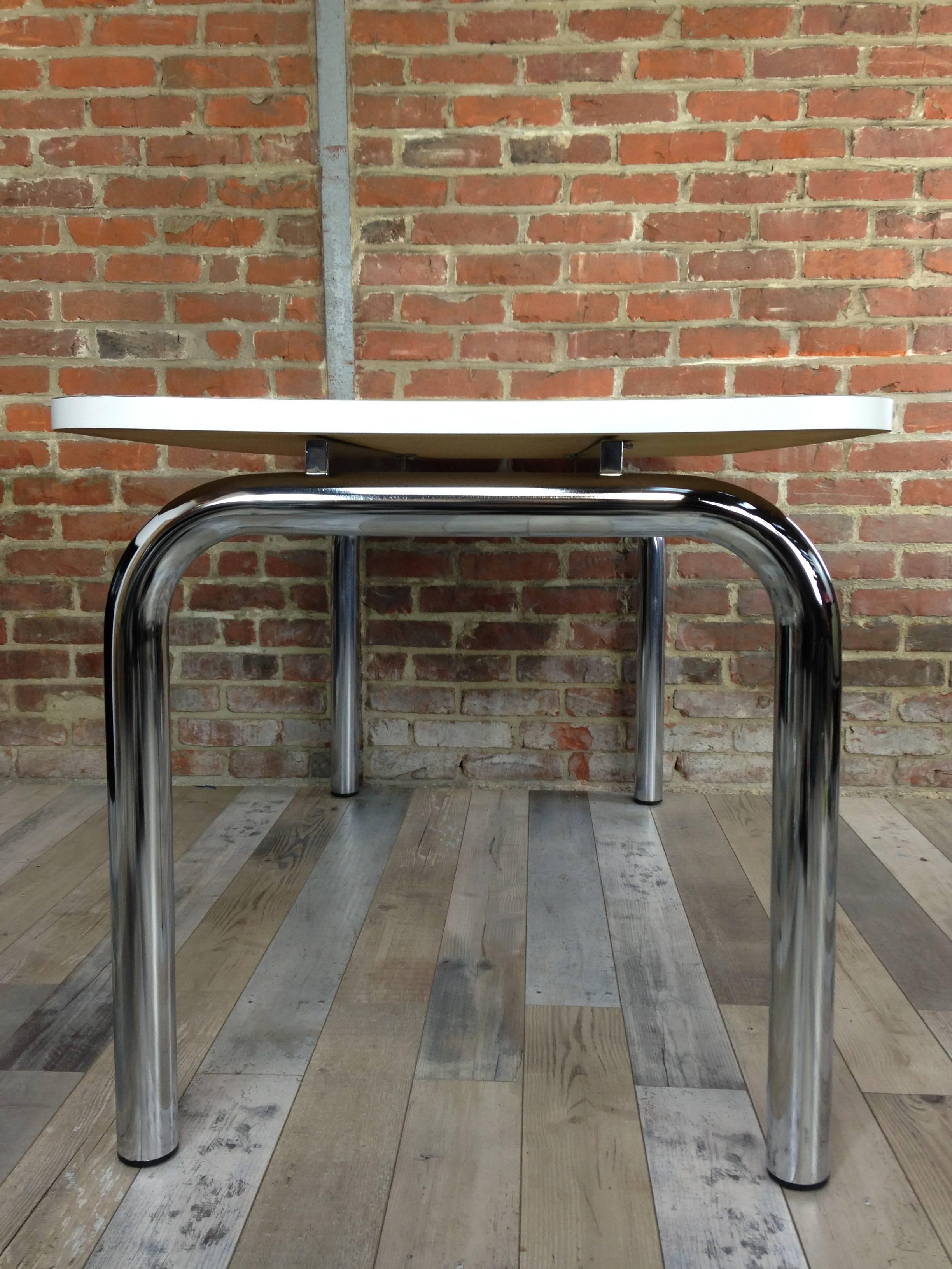 20th Century Dutch Design Of The 60's Chrome And Formica Dining Table