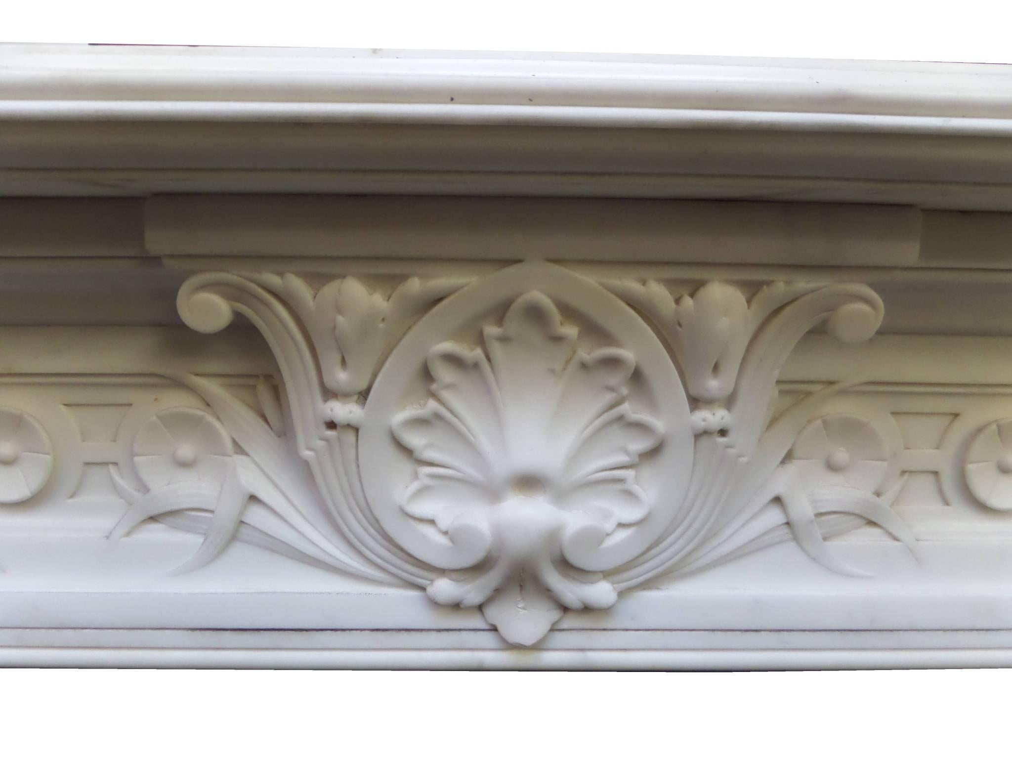 British 19th Century Regency Grand Statuary Marble Fireplace Chimney piece For Sale