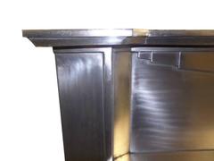 20th Century 1930`s Art Deco Burnished Cast Iron Mantel Fireplace Surround