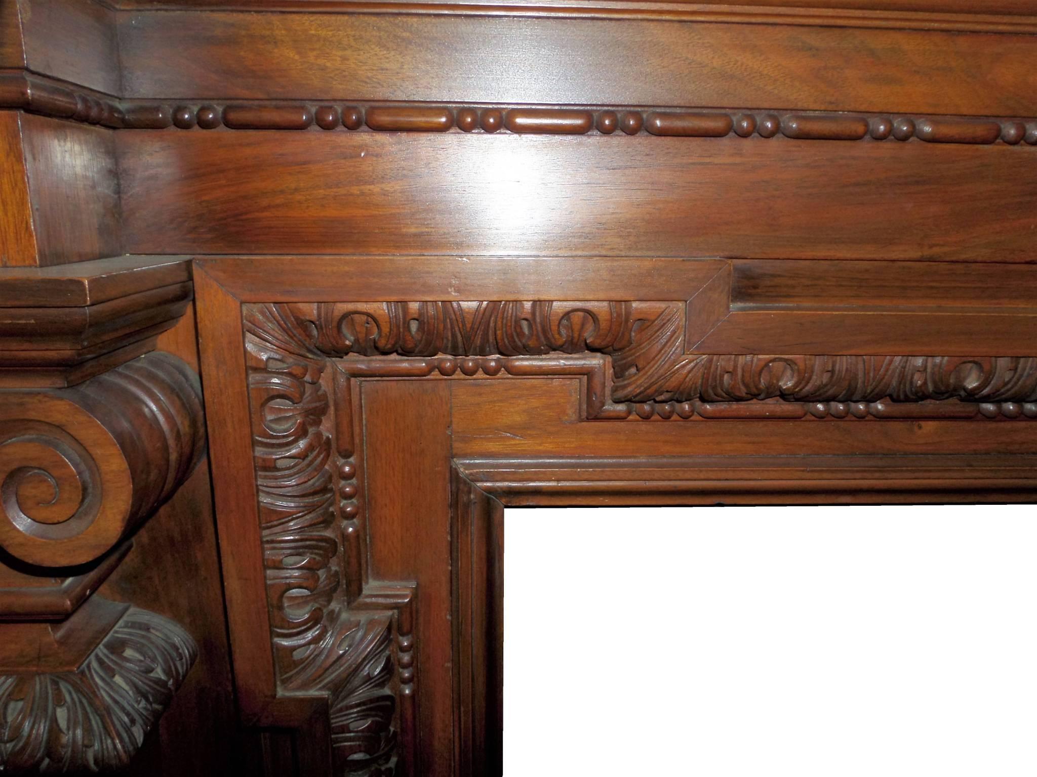 19th Century Regency / Early Victorian Walnut & Mahogany  Fireplace Surround In Excellent Condition For Sale In Leicester, Leicestershire