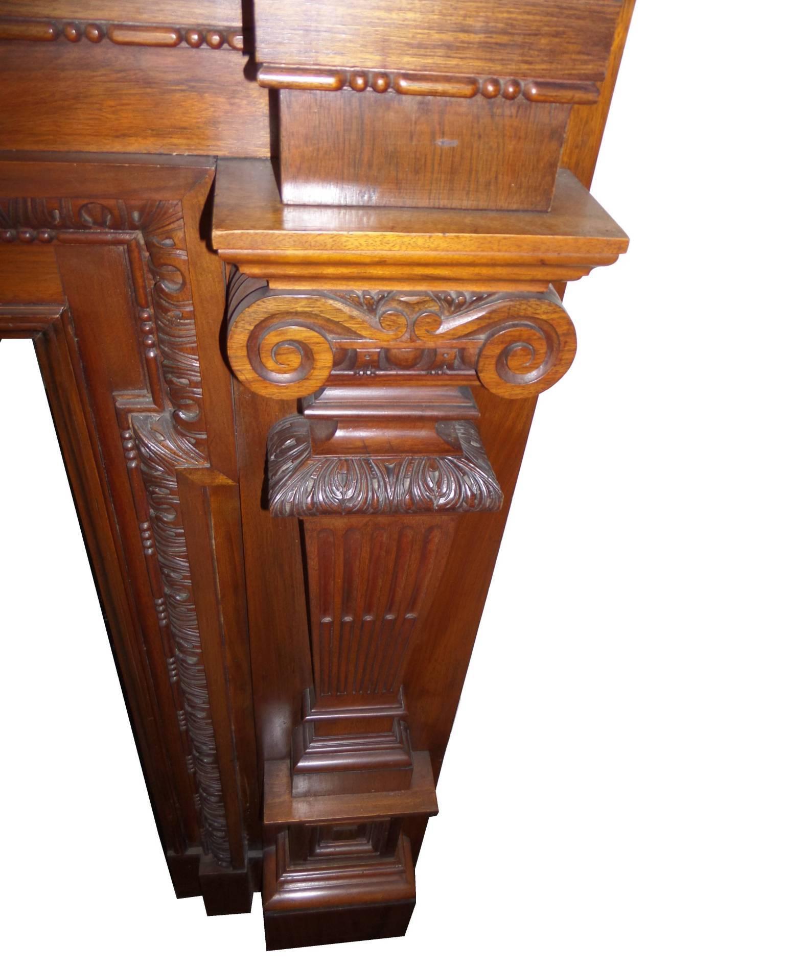 19th Century Regency / Early Victorian Walnut & Mahogany  Fireplace Surround For Sale 1
