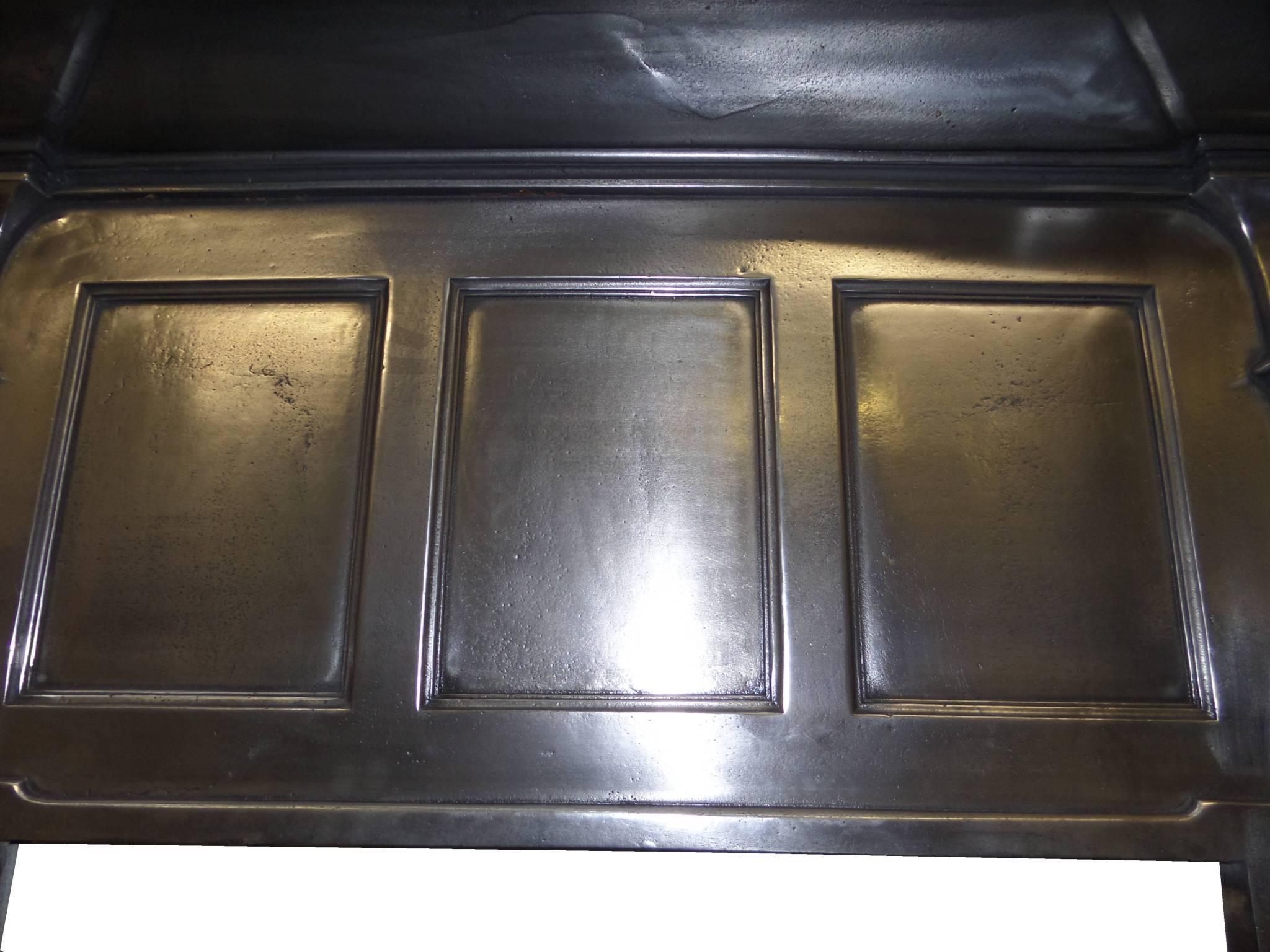 Arts and Crafts 20th Century Arts and Craft  'Semi Polished' Fireplace Cast Iron Surround For Sale