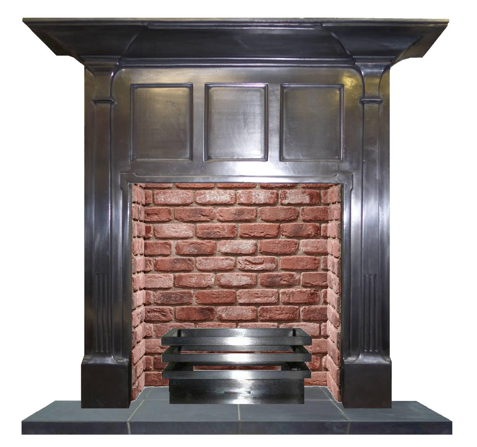 Early 20th Century 20th Century Arts and Craft  'Semi Polished' Fireplace Cast Iron Surround For Sale