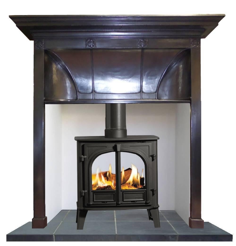 Edwardian Charles Rennie Mackintosh Burnished Cast Iron Fireplace Surrou In Good Condition For Sale In Leicester, Leicestershire