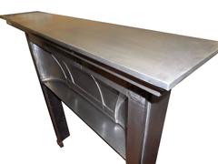 Edwardian Charles Rennie Mackintosh Burnished Cast Iron Fireplace Surrou