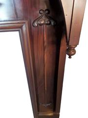 Early 20th Century Art Nouveau Large Mahogany Wood Fireplace Mantel