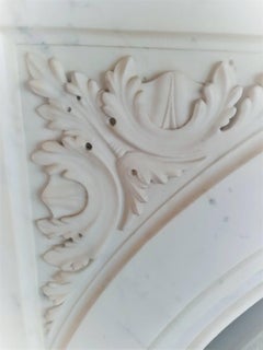 19th Century Large Victorian Arched Carrara Marble Chimney Piece