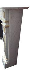 19th Century Victorian Carrara Marble Chimneypiece with Sienna Inlay Panels