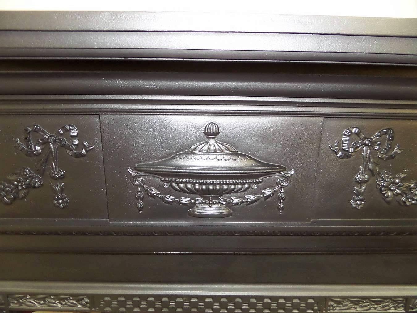 Neoclassical Revival 19th Century Victorian Cast Iron Surround For Sale