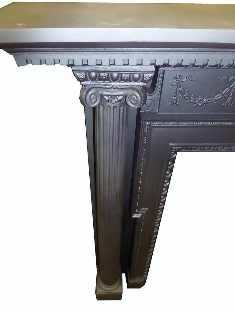 19th Century Neoclassical Cast Iron Fireplace Surround For Sale at 1stDibs