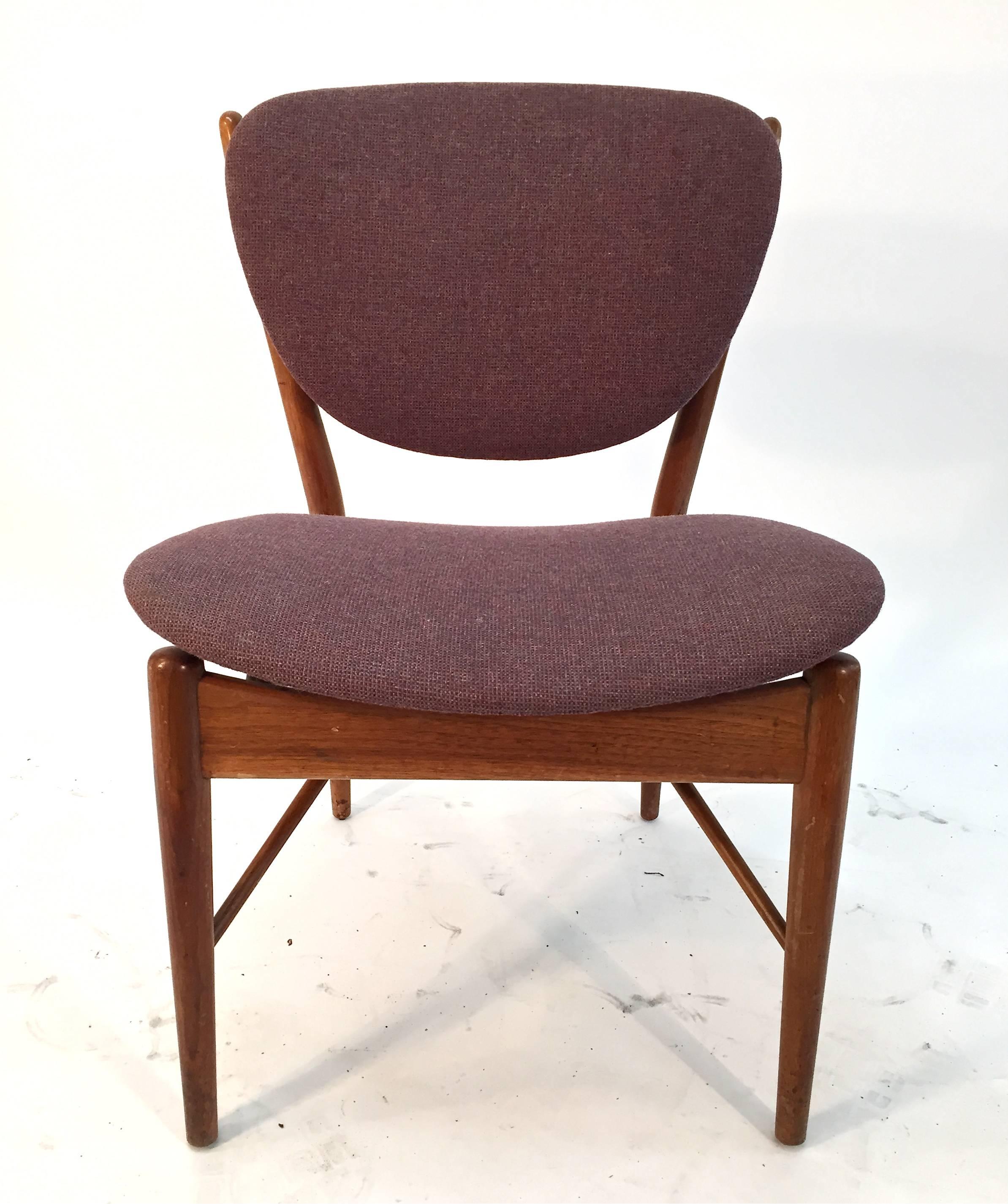 Finn Juhl model NV-51 walnut side chair for Baker, 1960s.