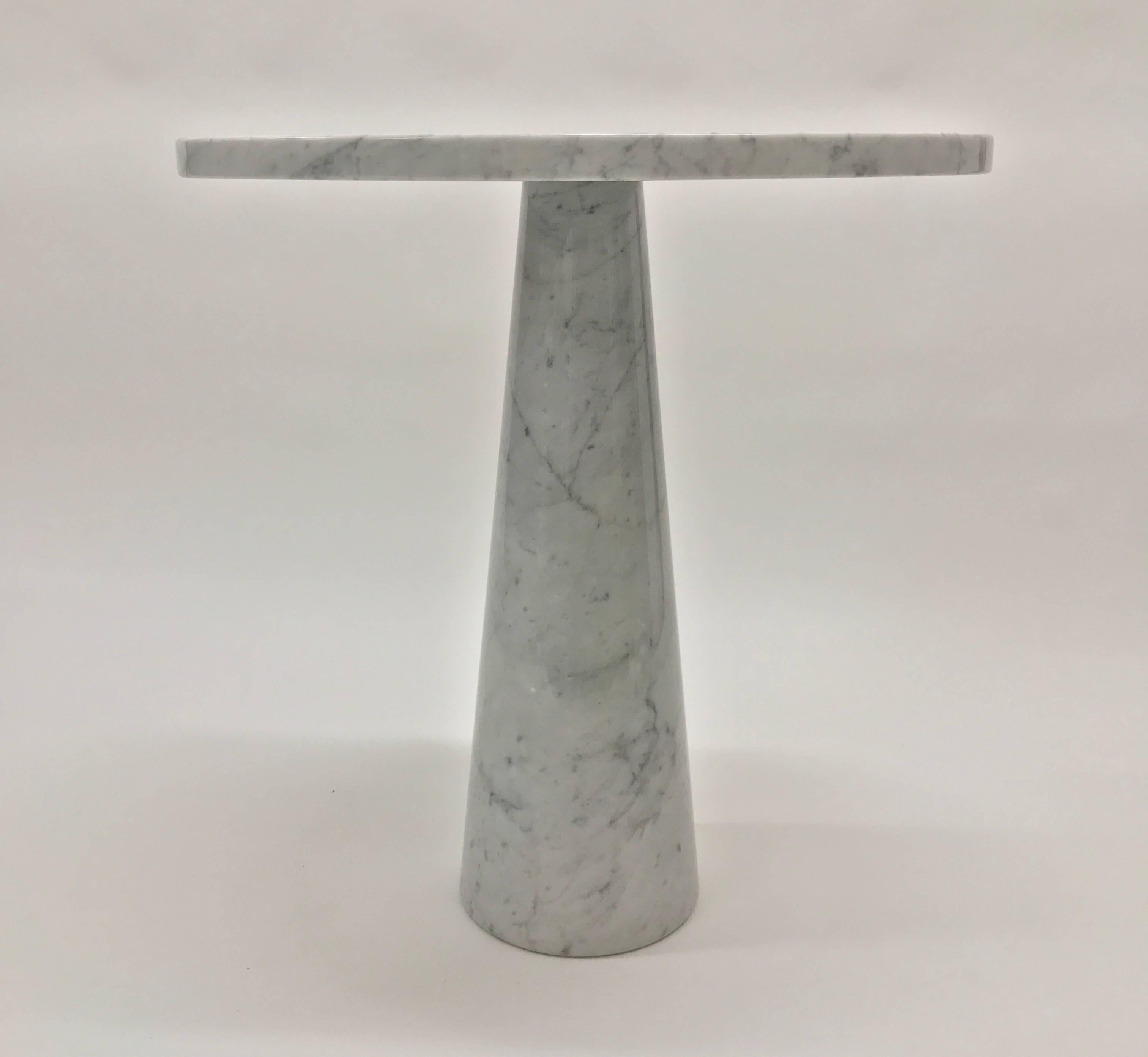 Angelo Mangiarotti Carrara Marble Eros Side Table In Good Condition For Sale In Lake Success, NY