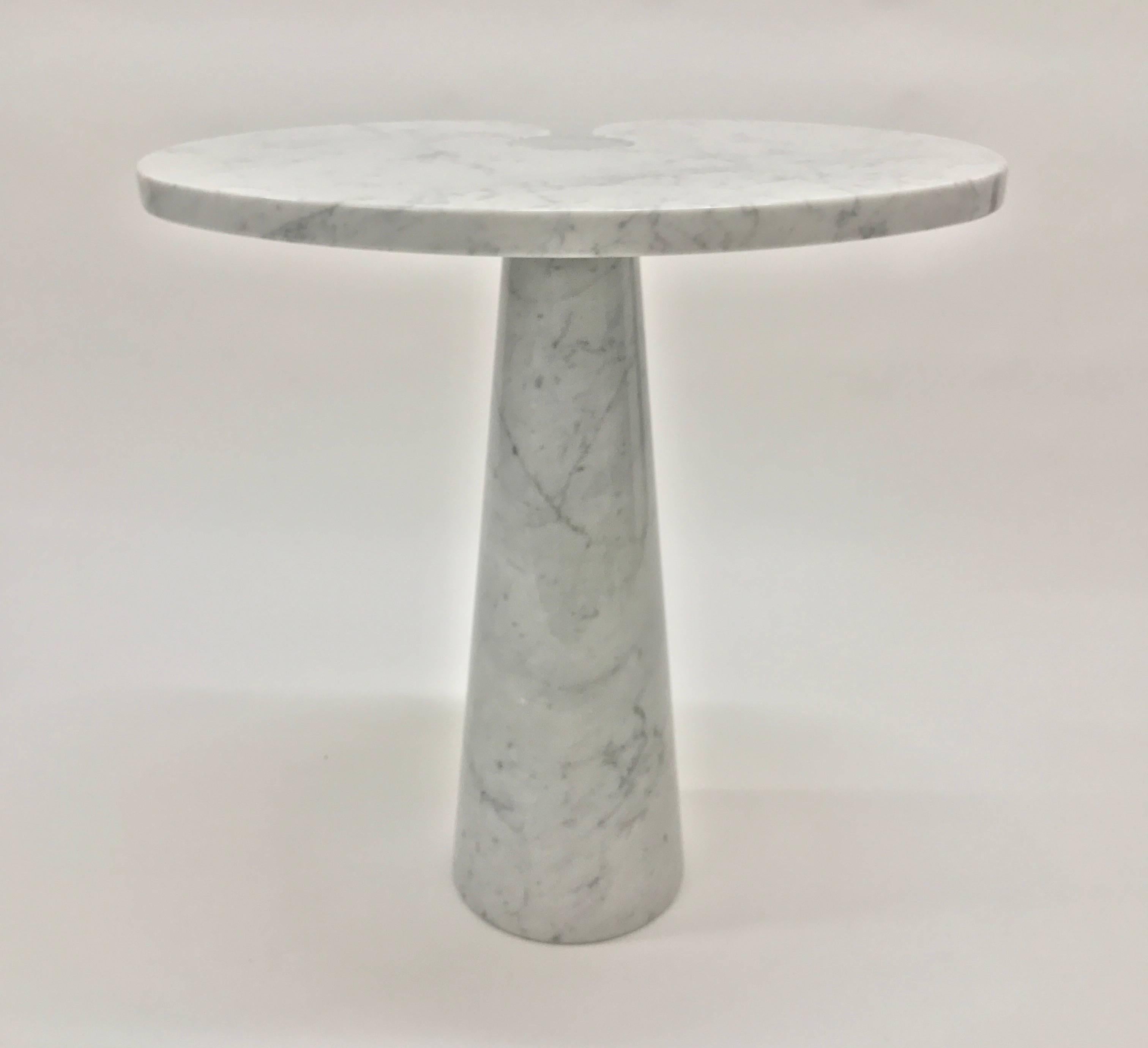 Italian Angelo Mangiarotti Carrara Marble Eros Side Table For Sale