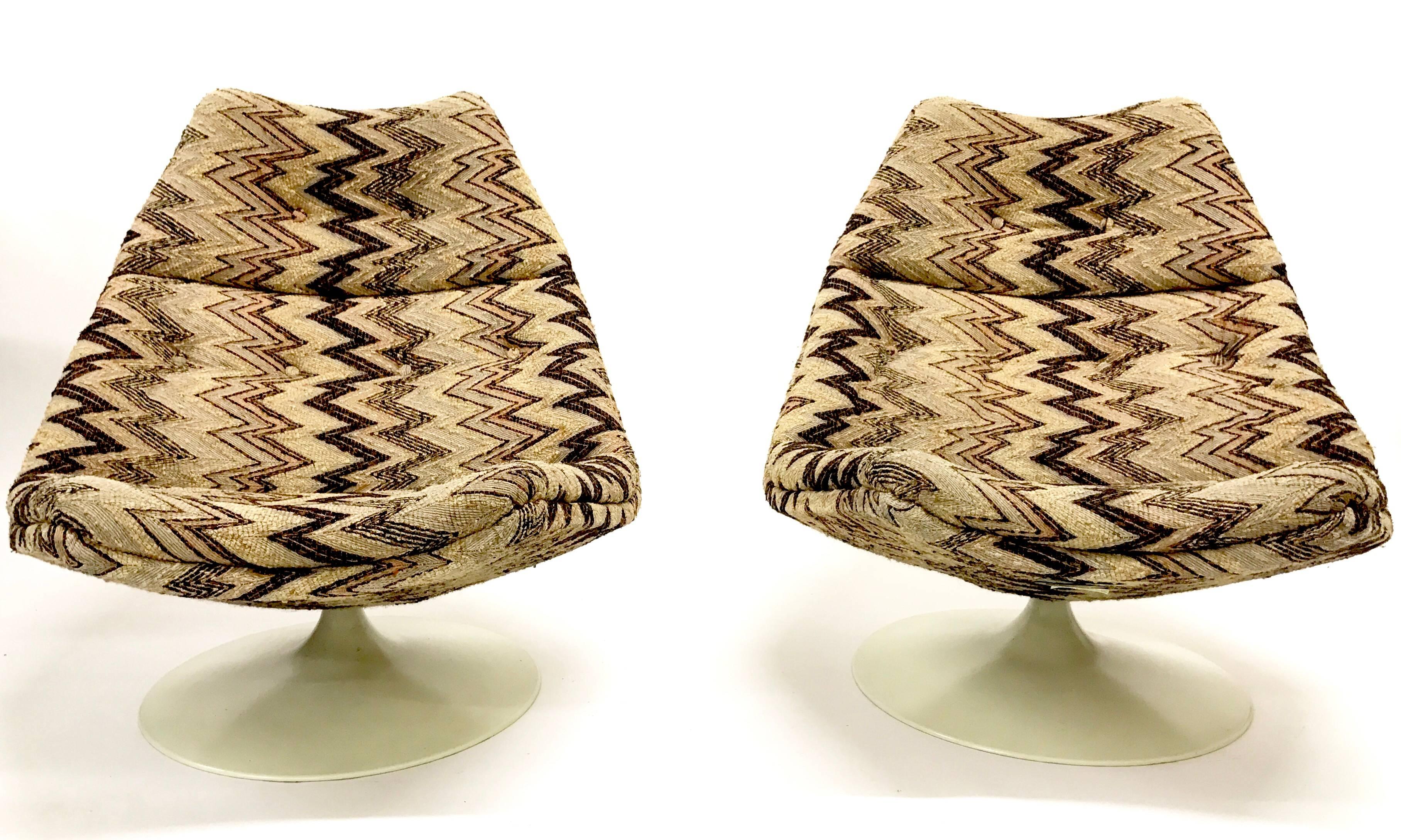 Late 20th Century Pair of Swivel Lounge Chairs by Geoffrey Harcourt for Artifort