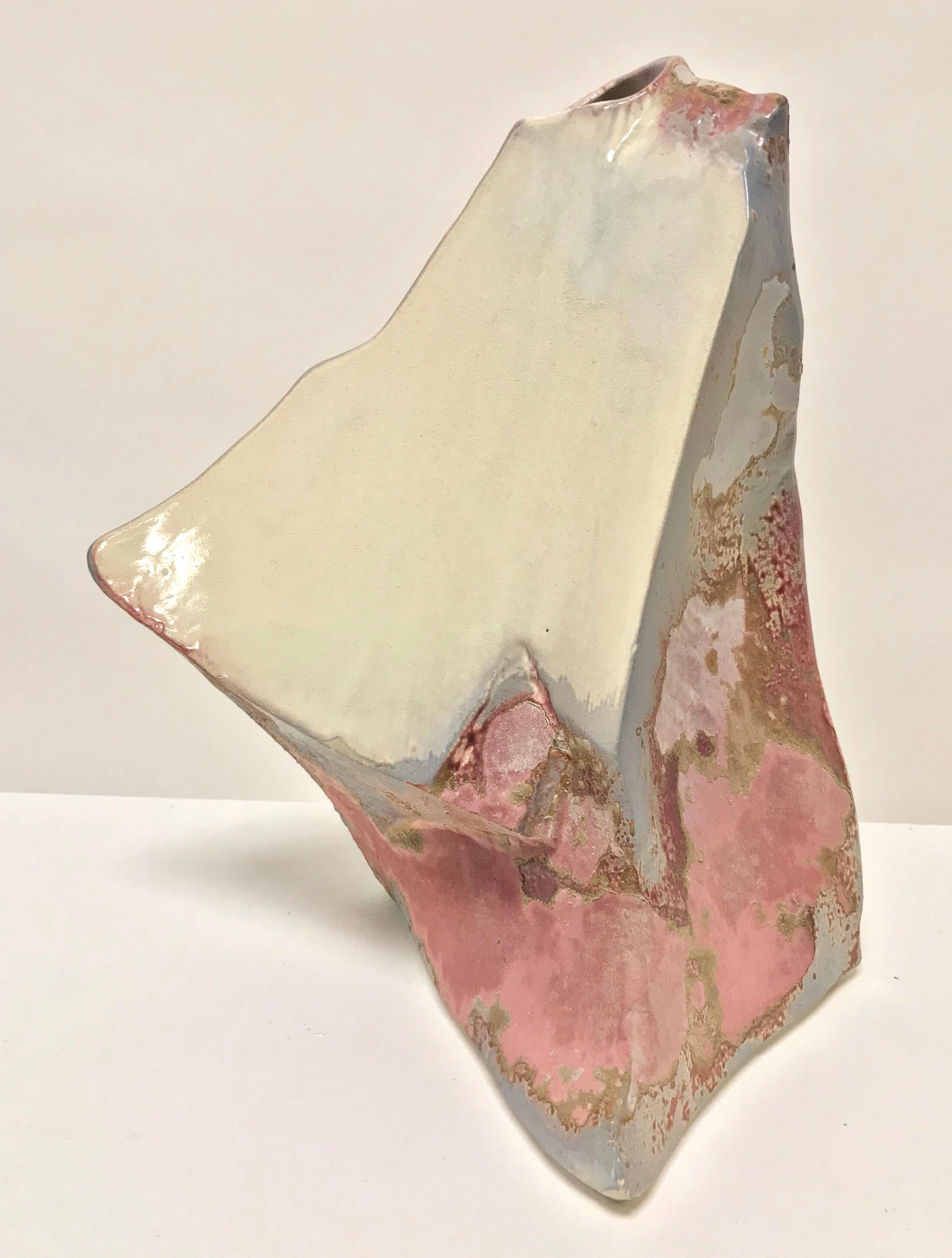 Late 20th Century Tony Evans Raku Pottery Vase For Sale