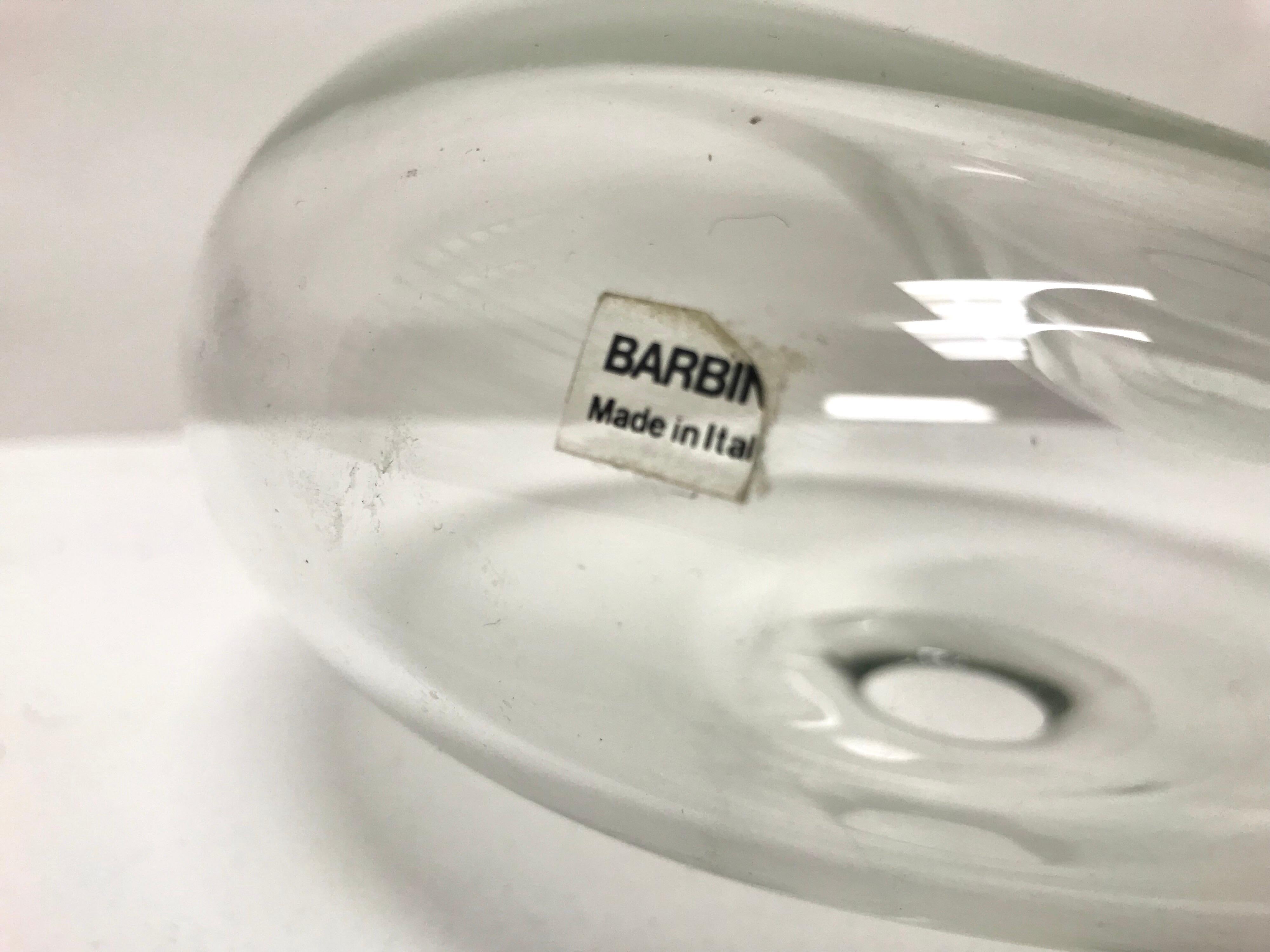 Murano Clear Glass Bowl by Alfredo Barbini For Sale 2