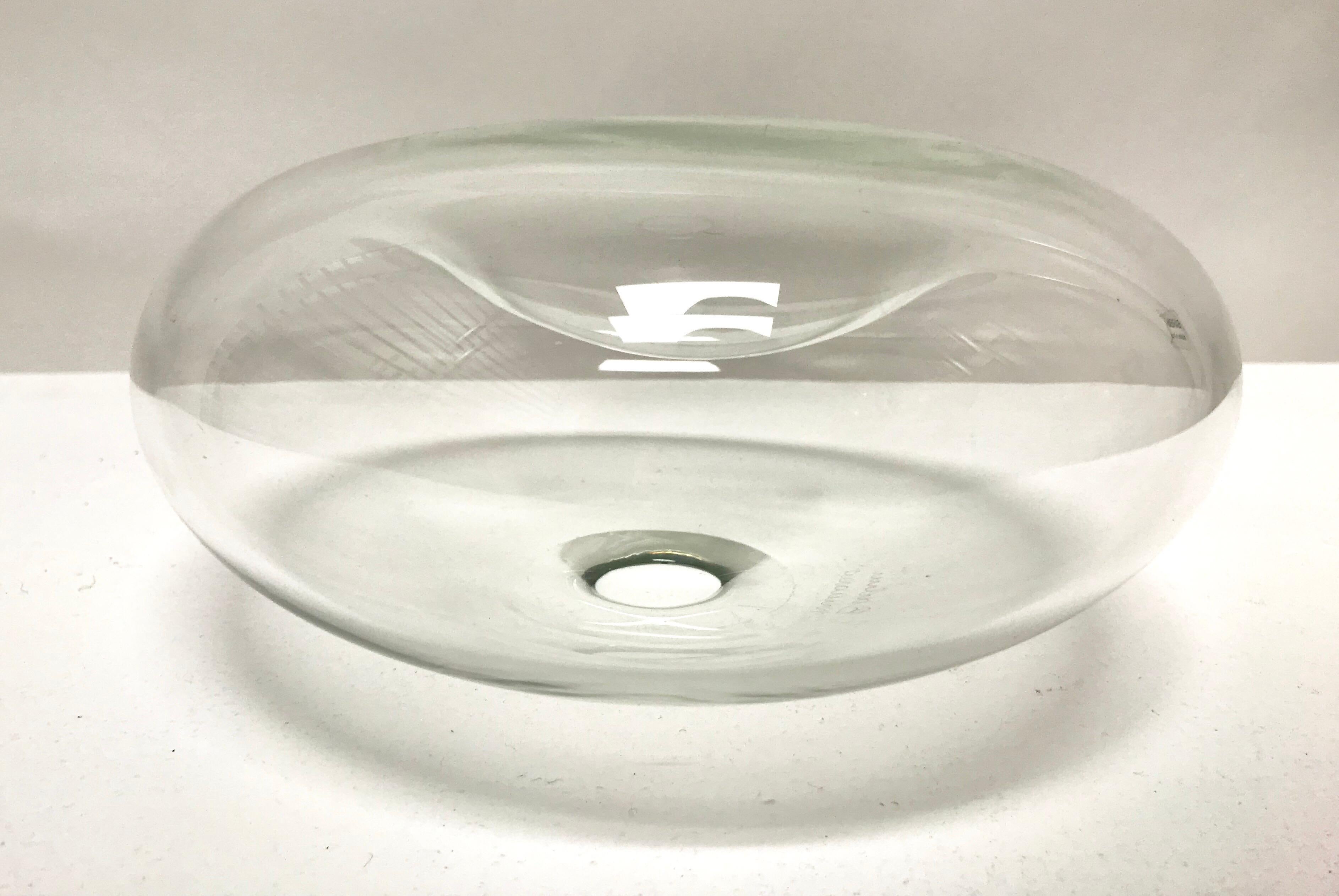 Murano Clear Glass Bowl by Alfredo Barbini For Sale 4