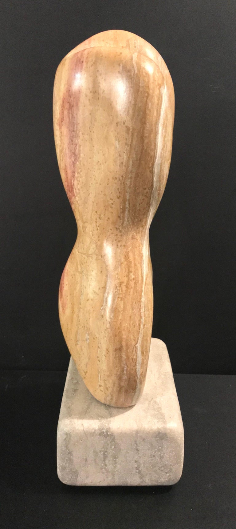20th Century Modern Art Marble Sculpture on Limestone