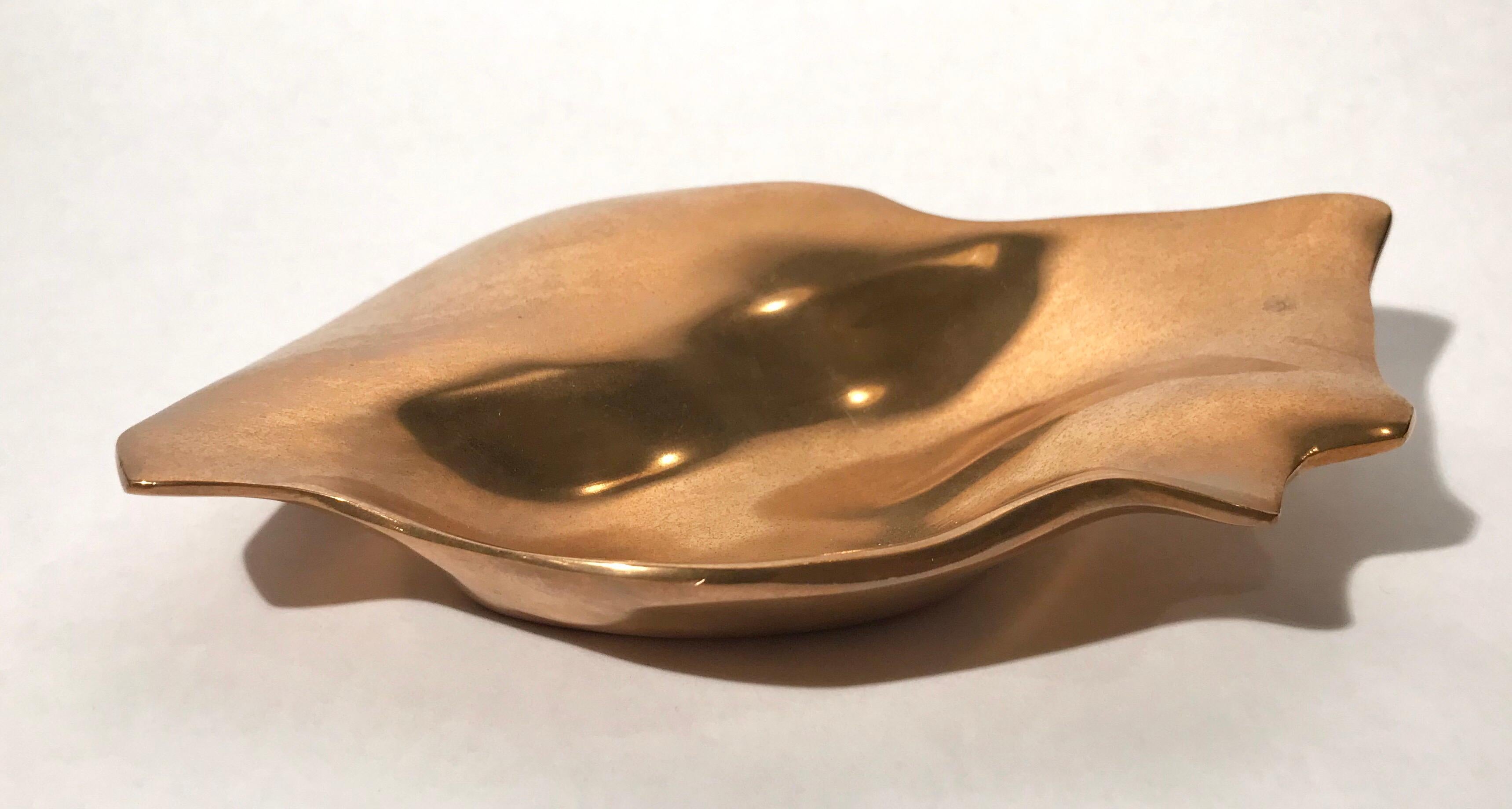 French Michel Jaubert Sculptural Bronze Dish Vide Poche