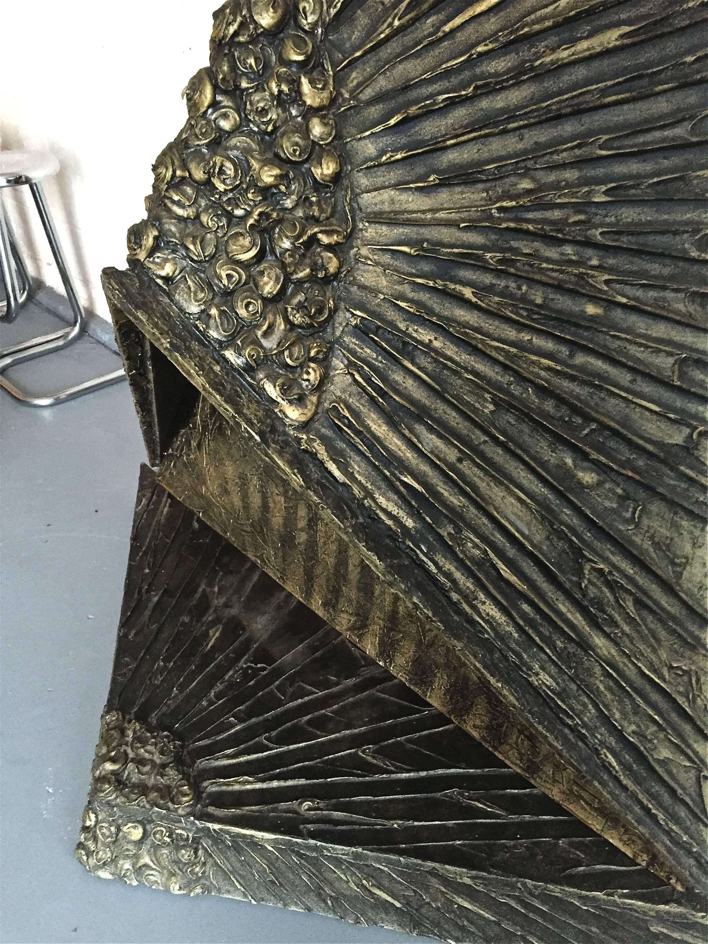 Resin Adrian Pearsall Brutalist Faux Fireplace