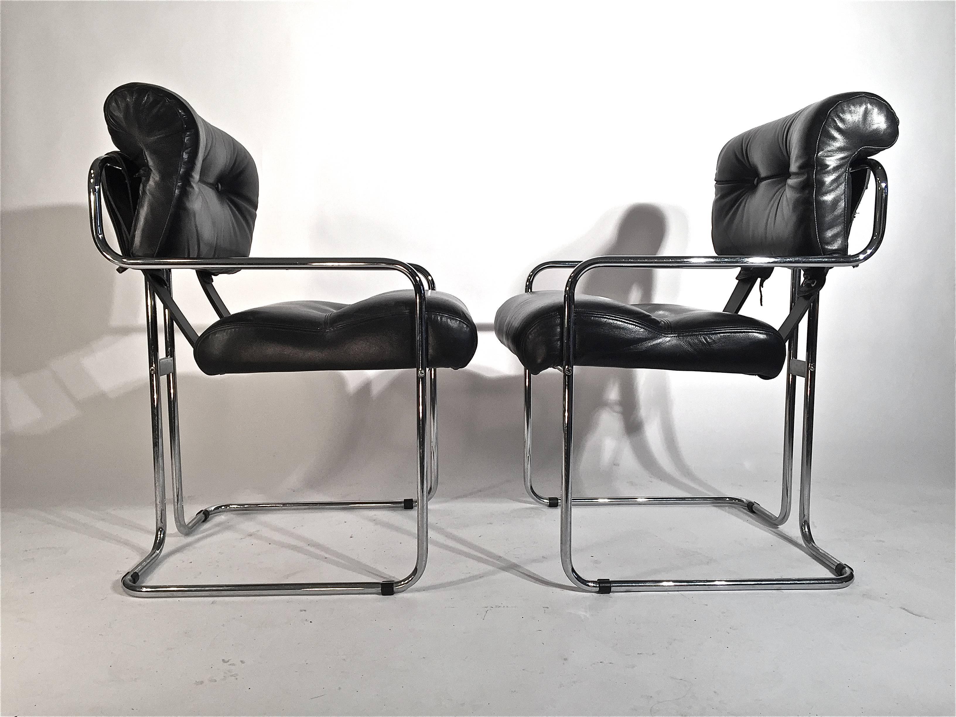 Italian Guido Faleschini Tucroma Chairs by i4 Mariani for Pace For Sale