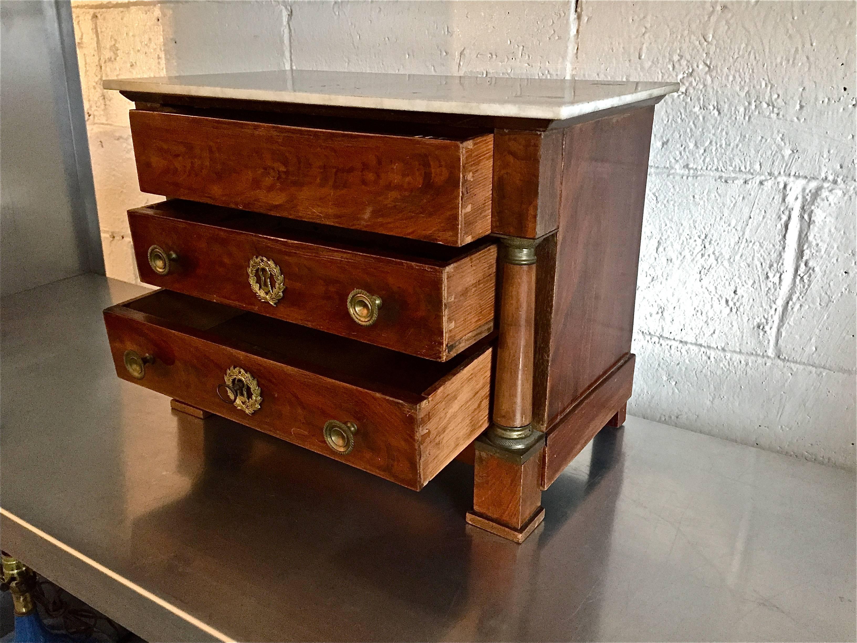 19th Century French Empire Miniature Commode Chest For Sale 2