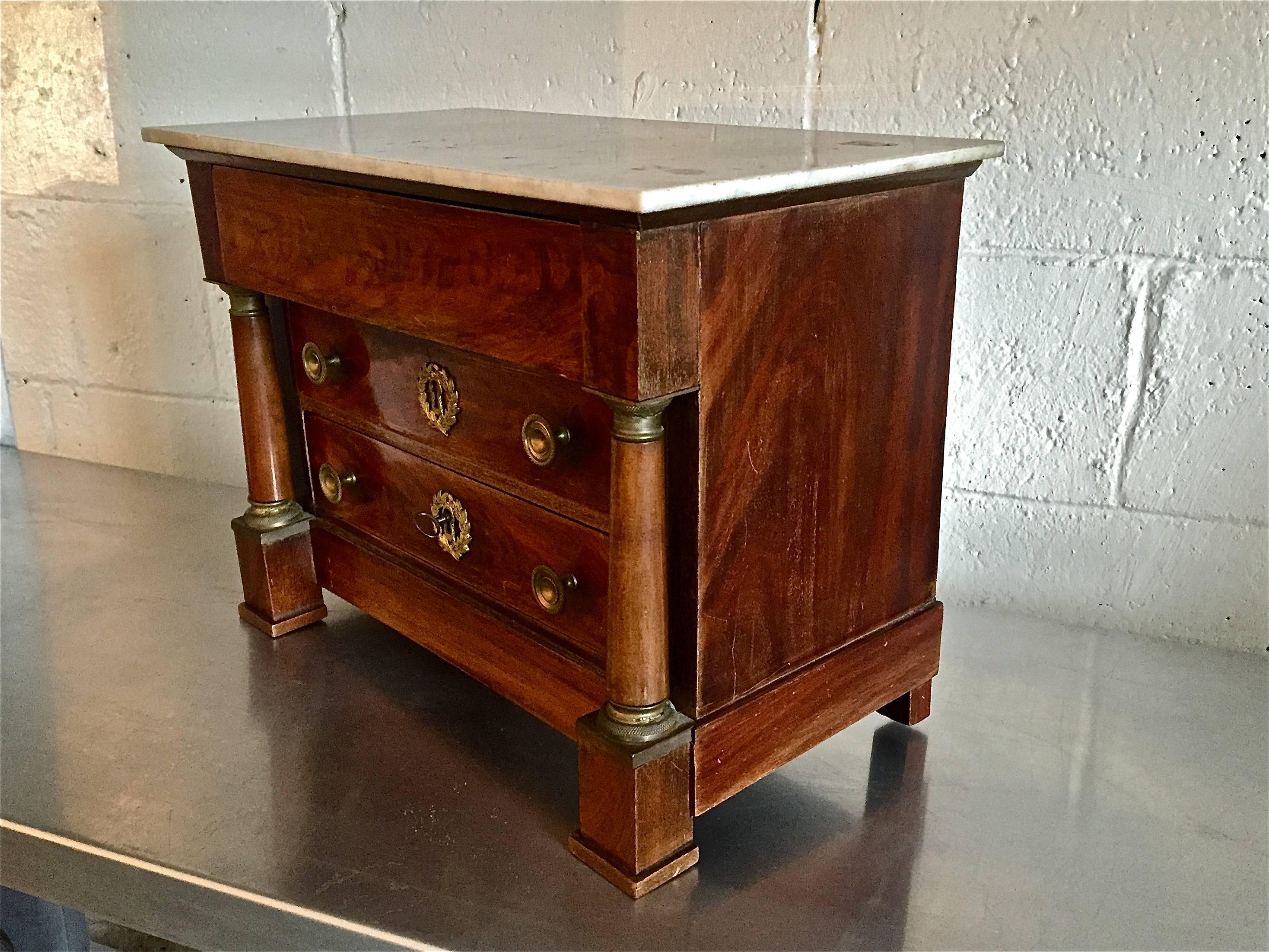 19th Century French Empire Miniature Commode Chest For Sale 3