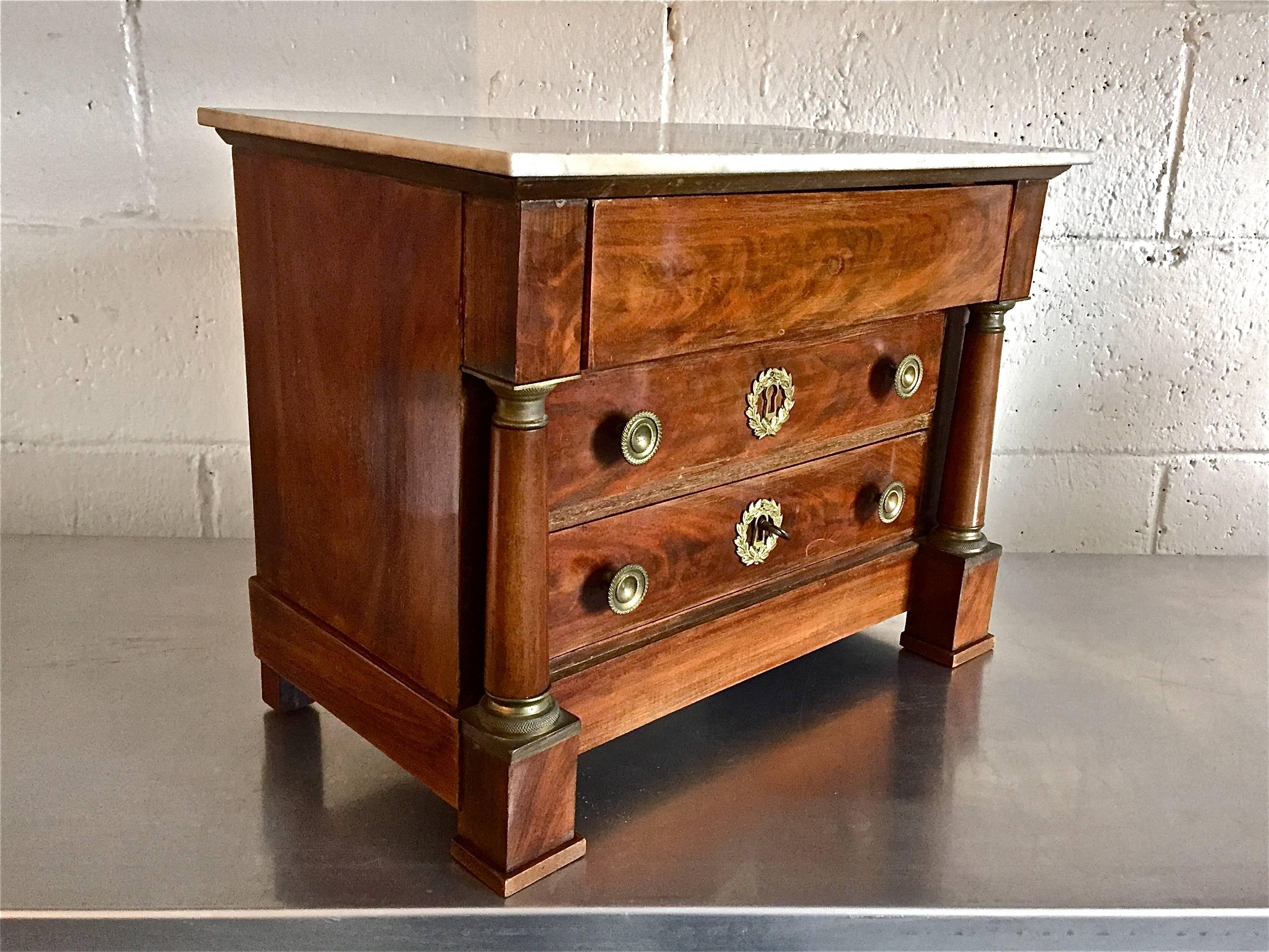 19th Century French Empire Miniature Commode Chest For Sale 4