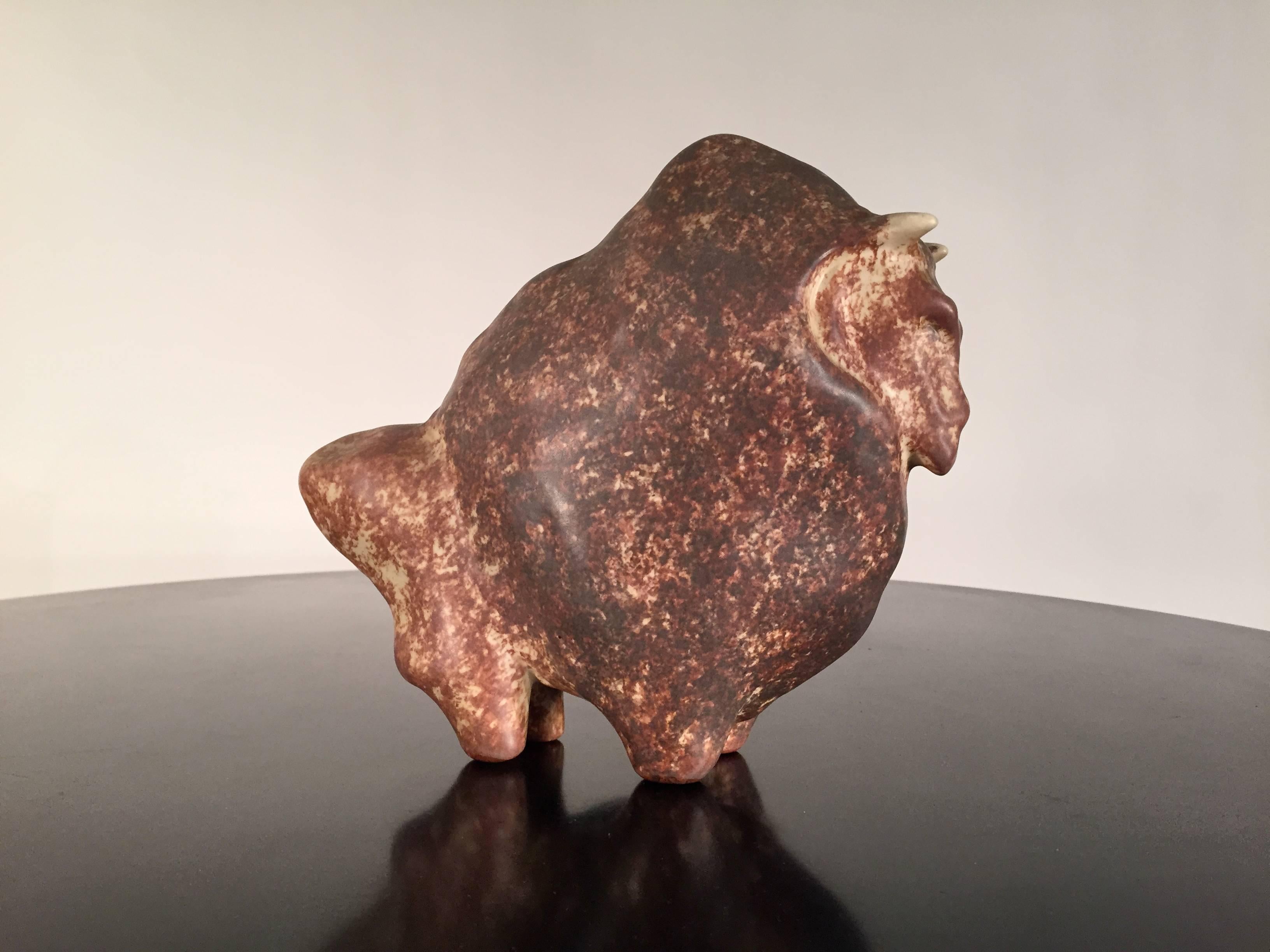 American Marc Bellaire Art Pottery Buffalo For Sale